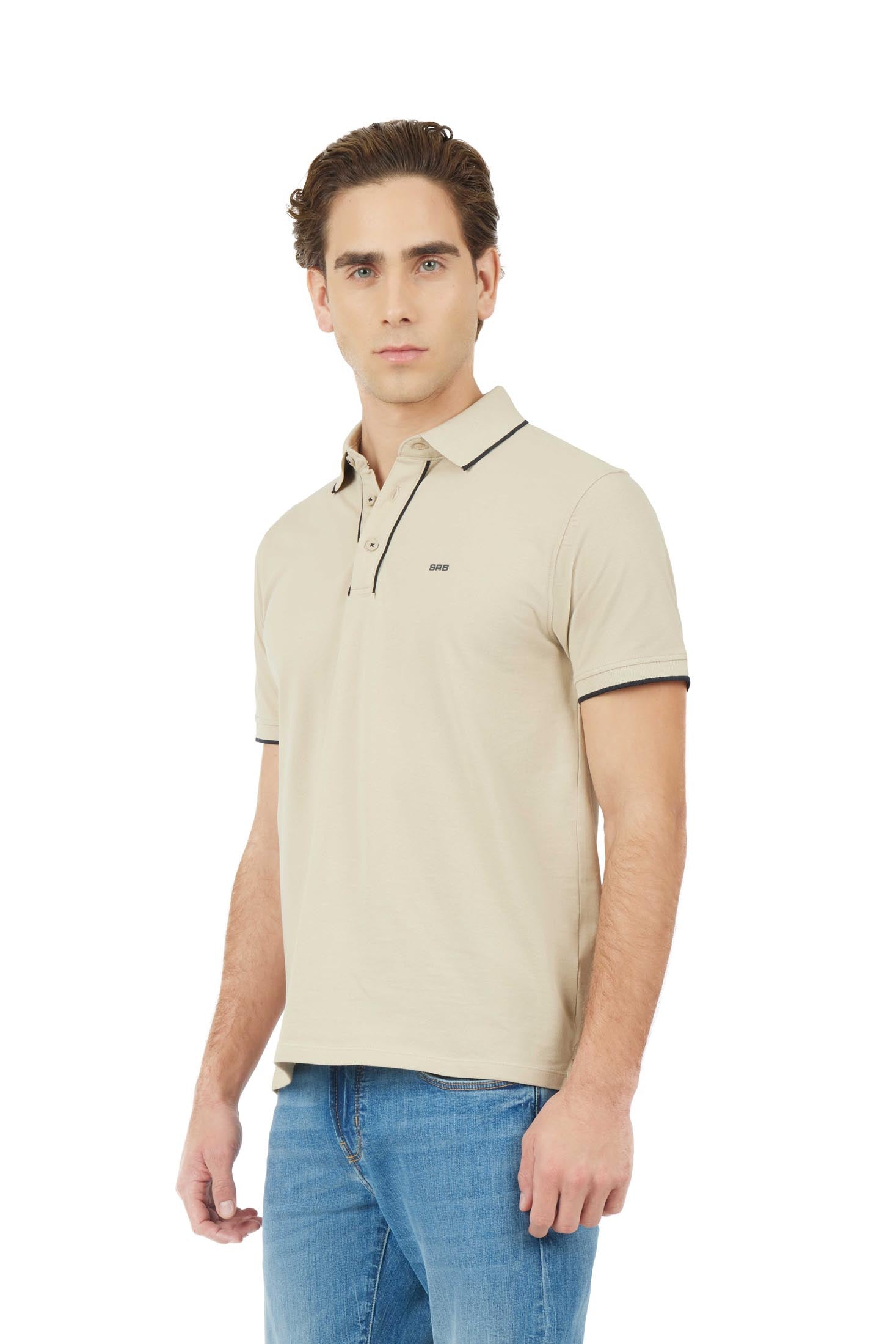 Polo con dettagli a contrasto|Colore:Beige