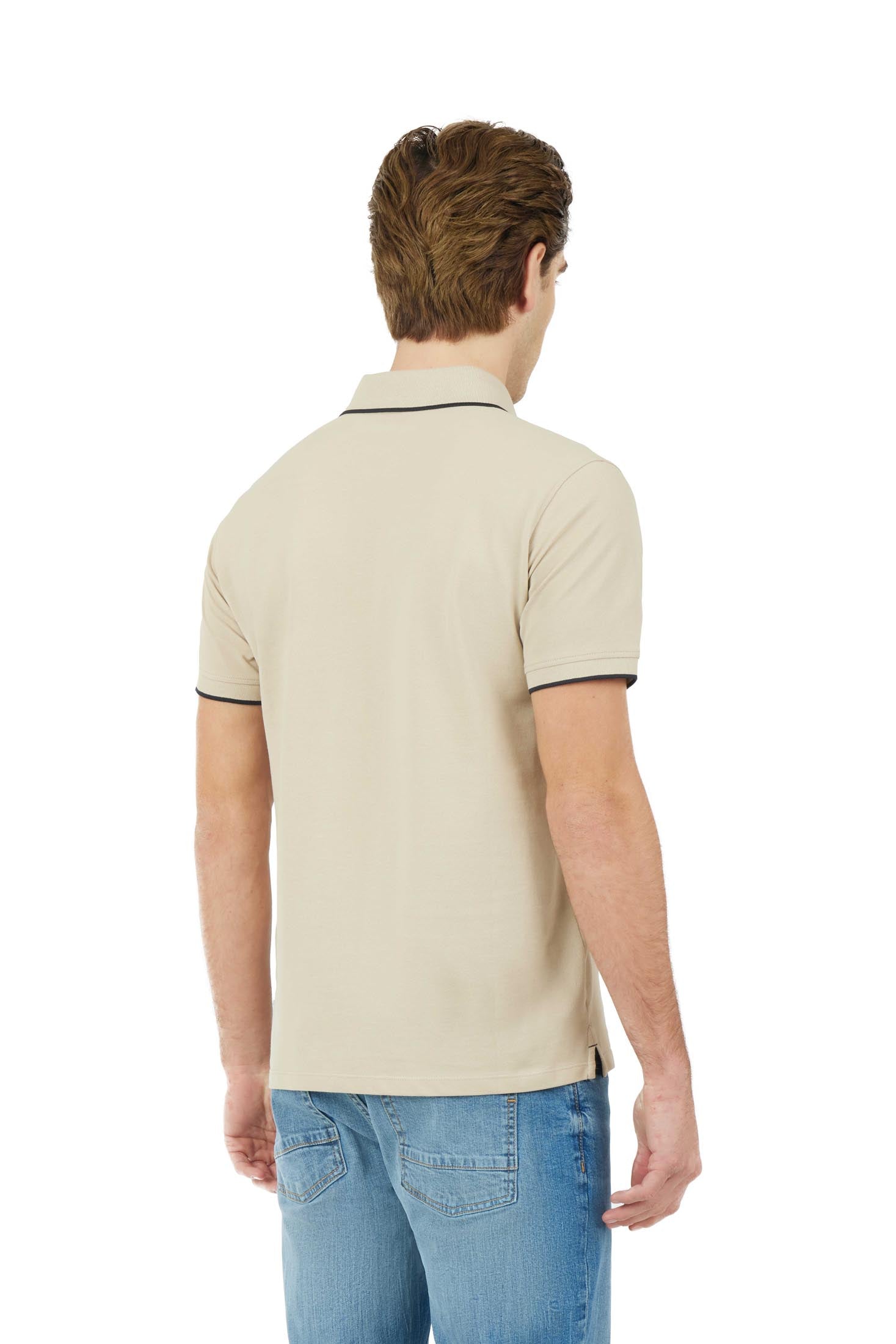 Polo con dettagli a contrasto|Colore:Beige