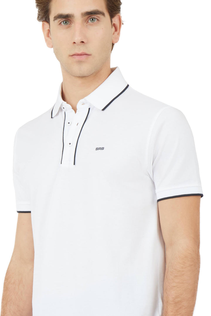 Polo con dettagli a contrasto|Colore:Bianco