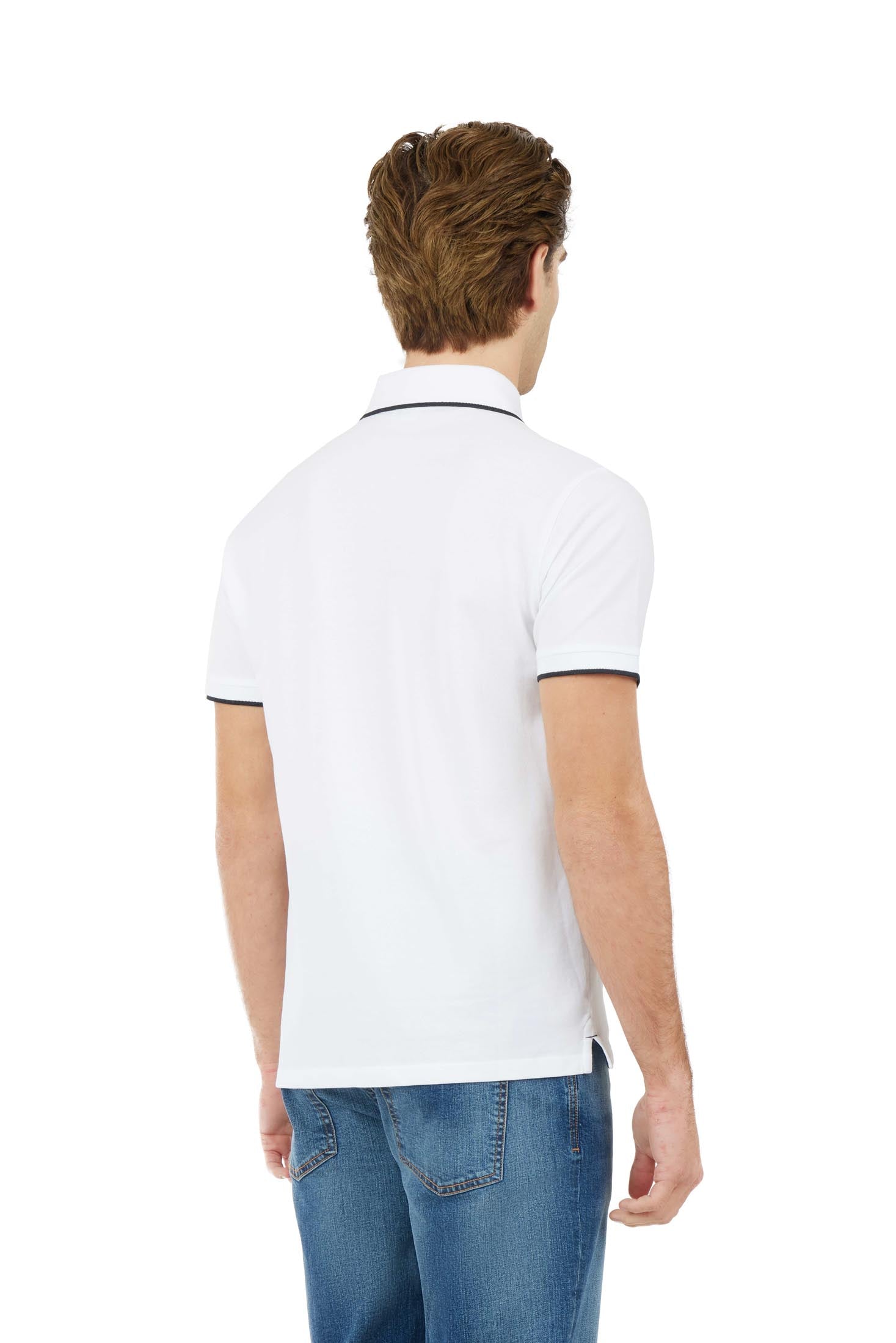 Polo con dettagli a contrasto|Colore:Bianco