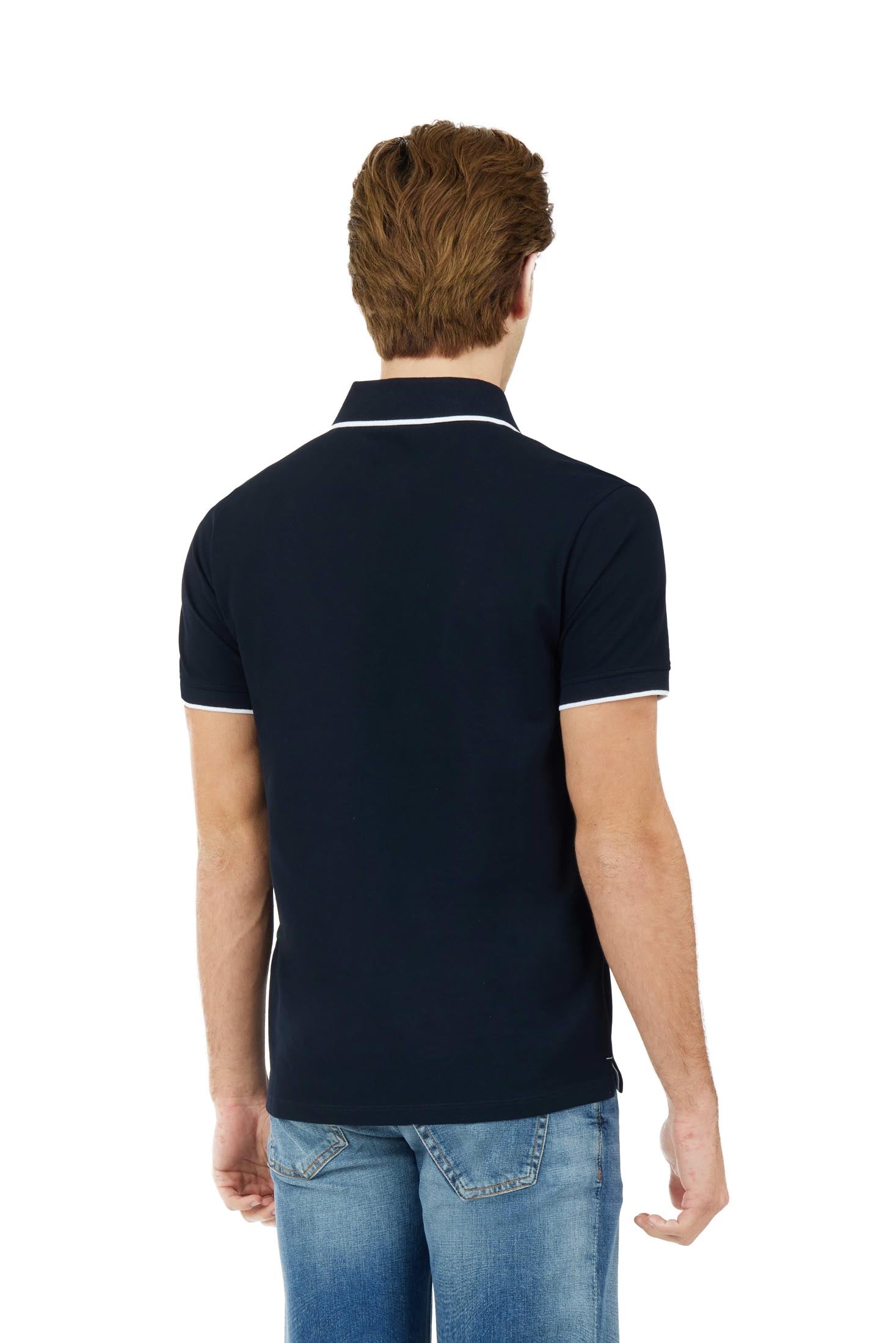 Polo con dettagli a contrasto|Colore:Blu/navy