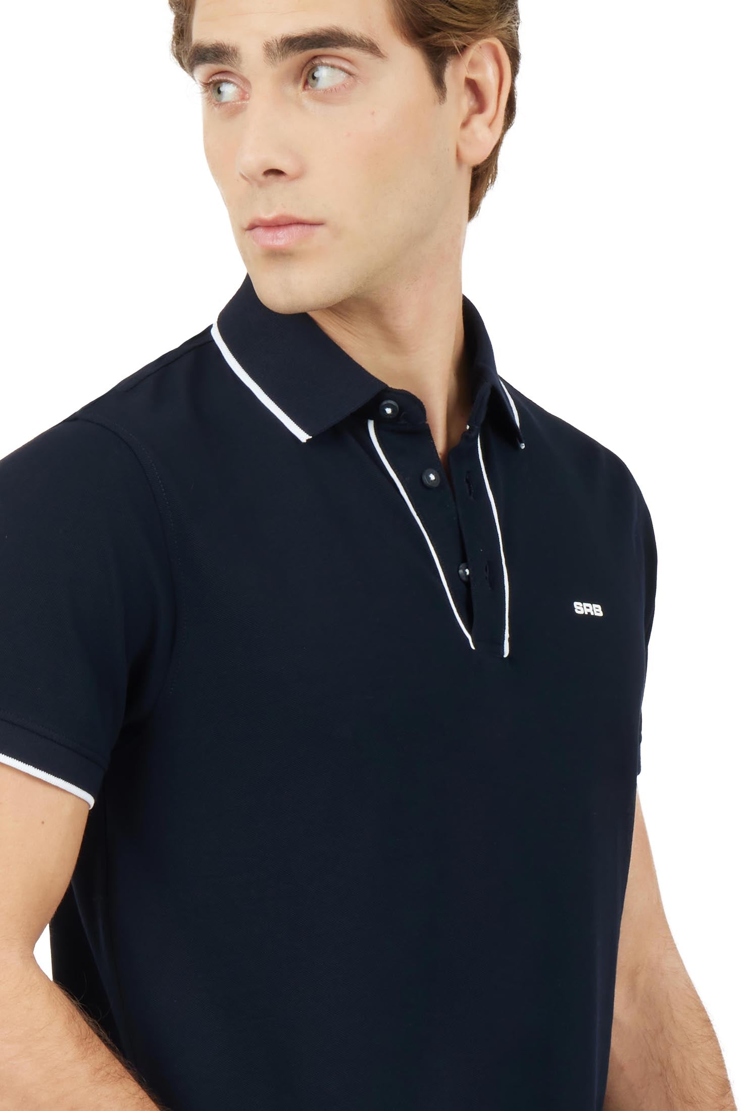 Polo con dettagli a contrasto|Colore:Blu/navy