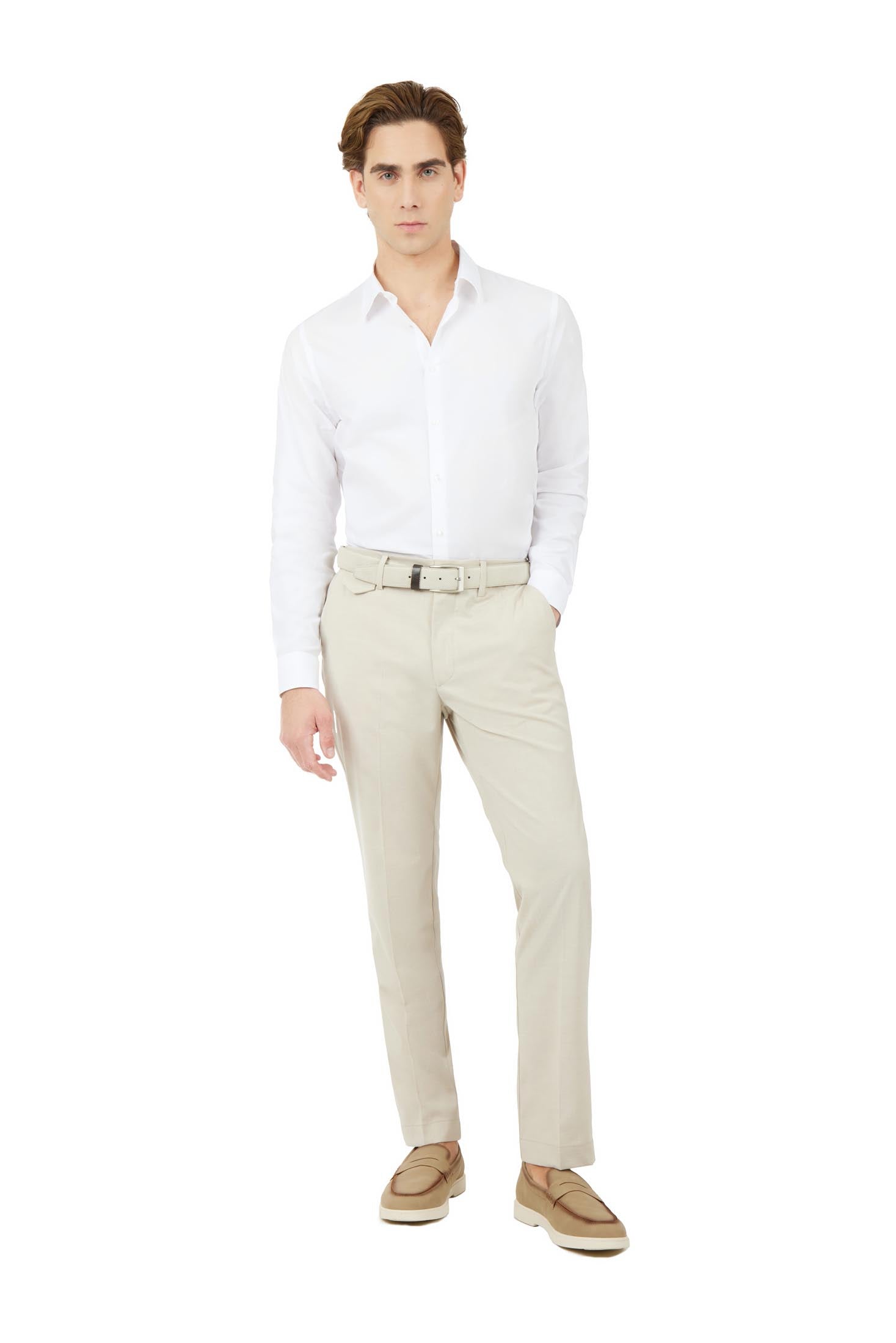 Camicia comfort fit Dobby|Colore:Bianco