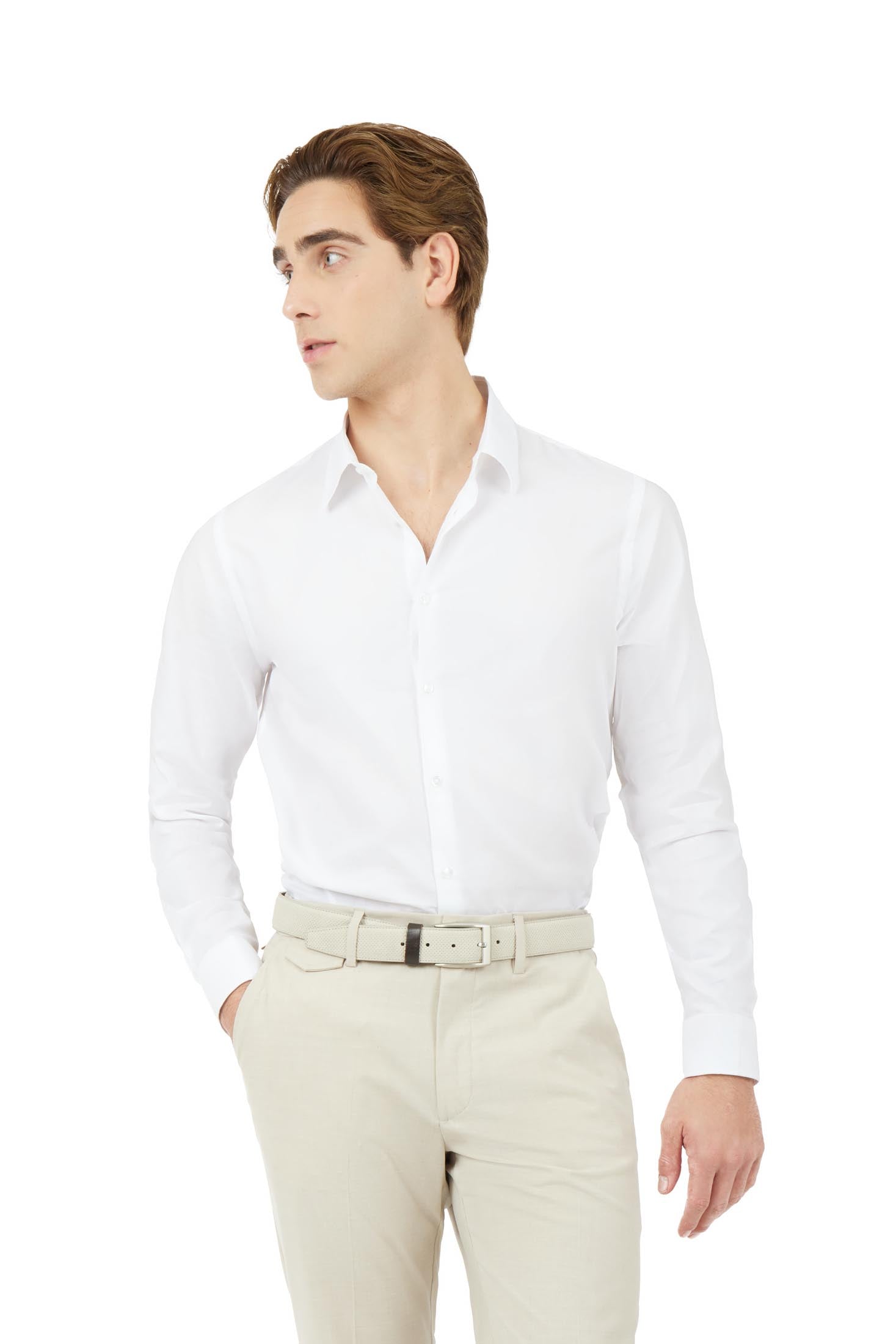 Camicia comfort fit Dobby|Colore:Bianco