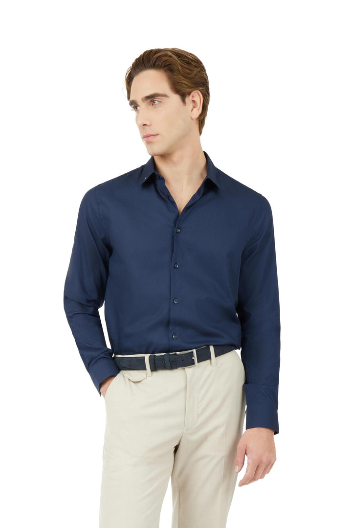 Camicia comfort fit Dobby|Colore:Blu