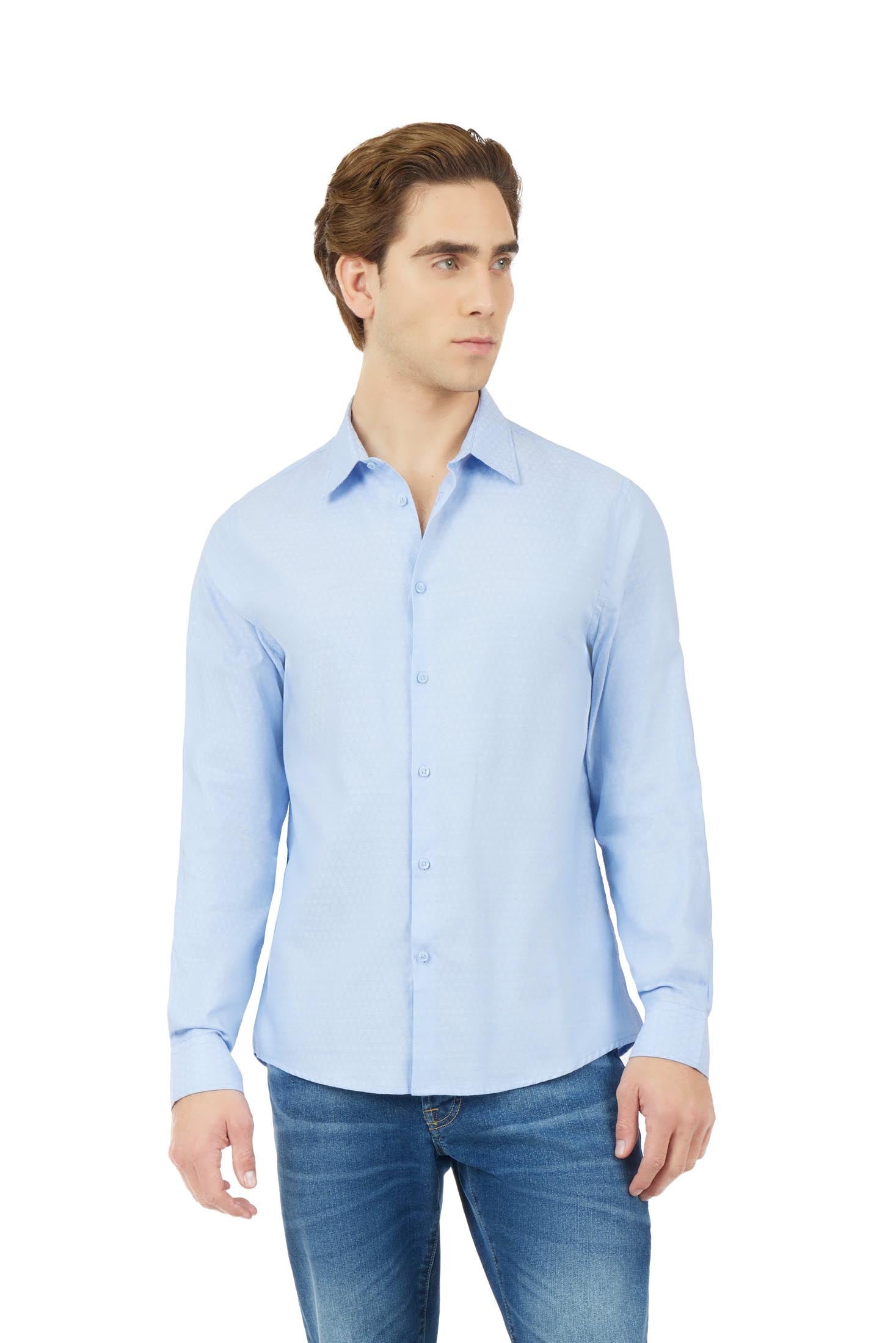 Camicia comfort fit Dobby|Colore:Celeste
