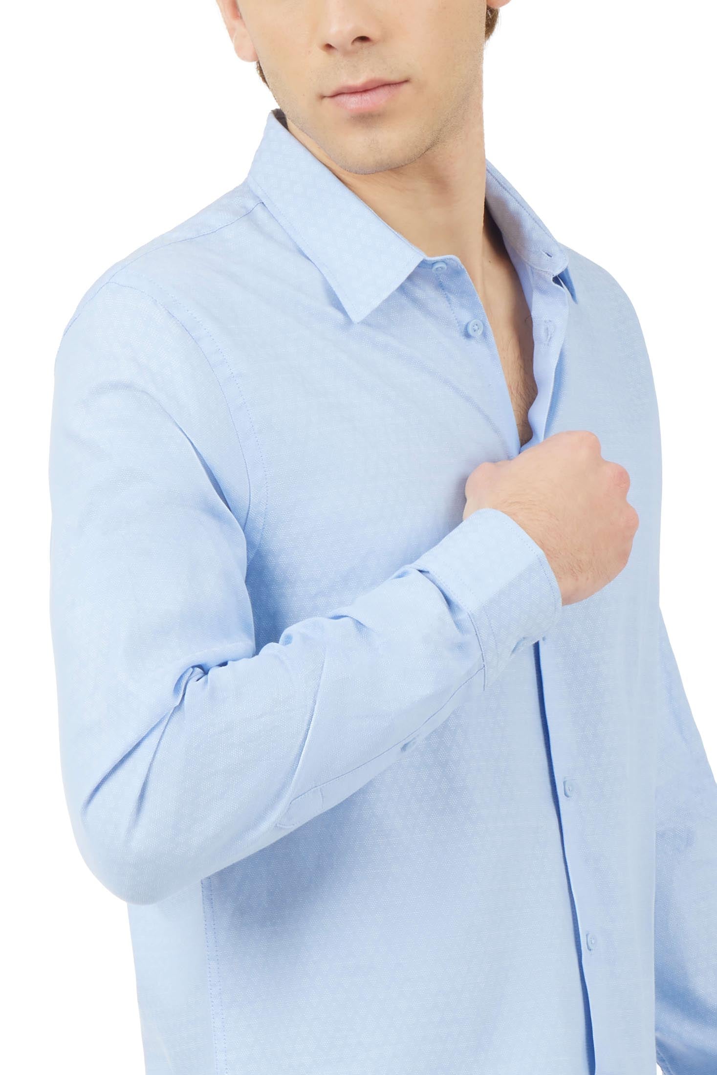 Camicia comfort fit Dobby|Colore:Celeste