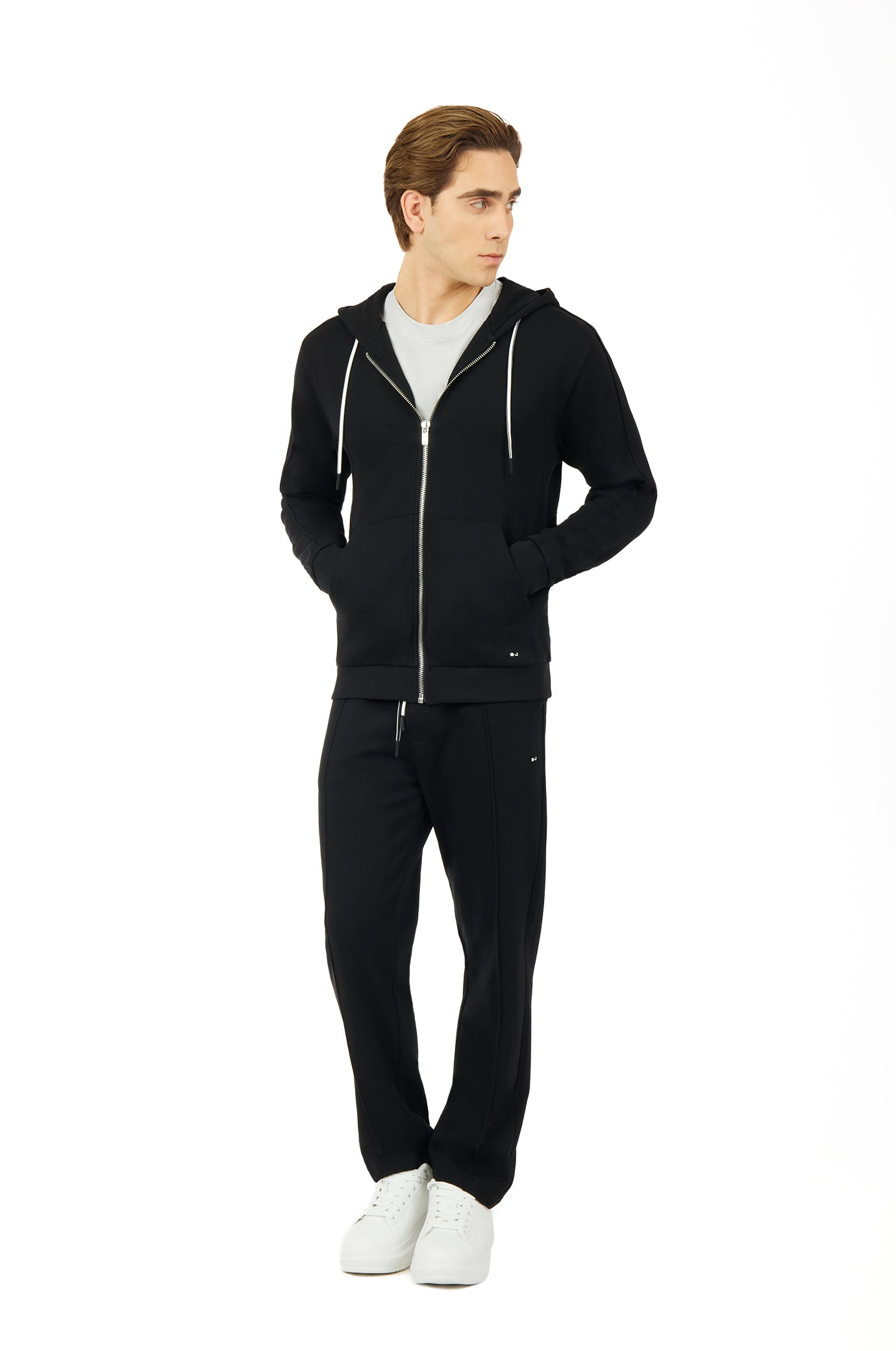 Felpa zip basic|Colore:Nero