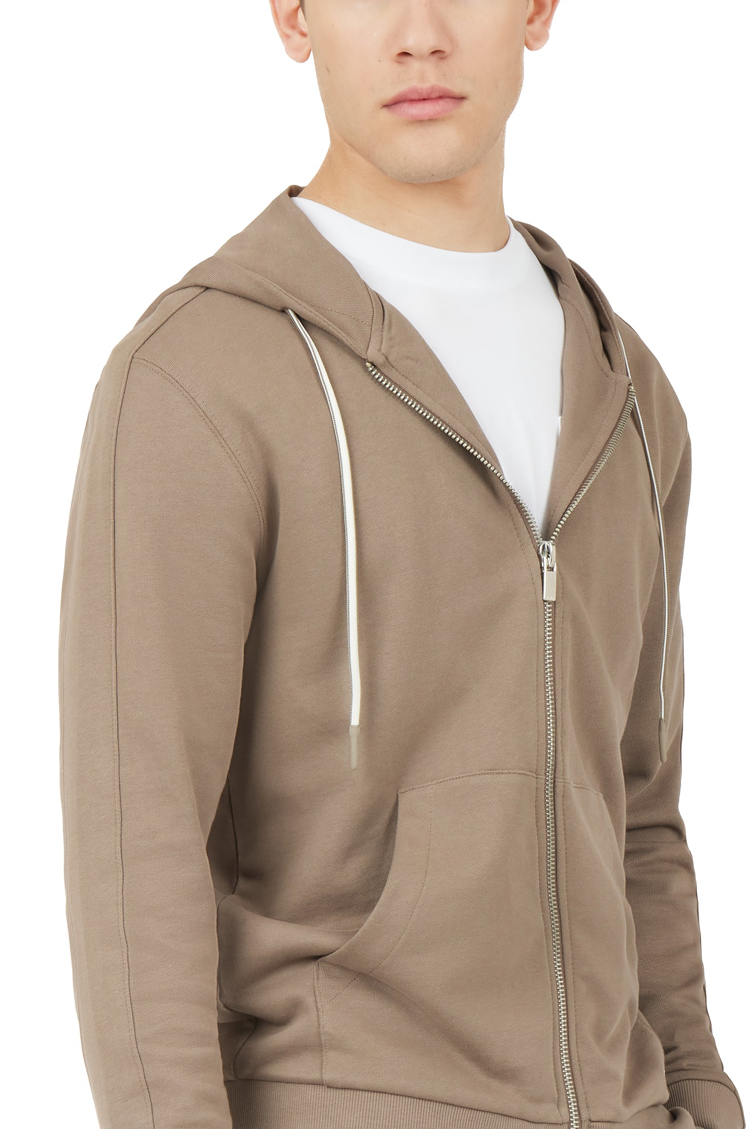Felpa zip basic|Colore:Fango