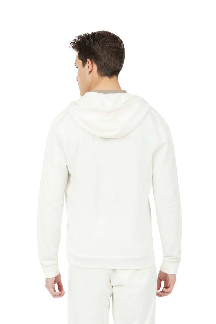 Felpa zip basic|Colore:Off white