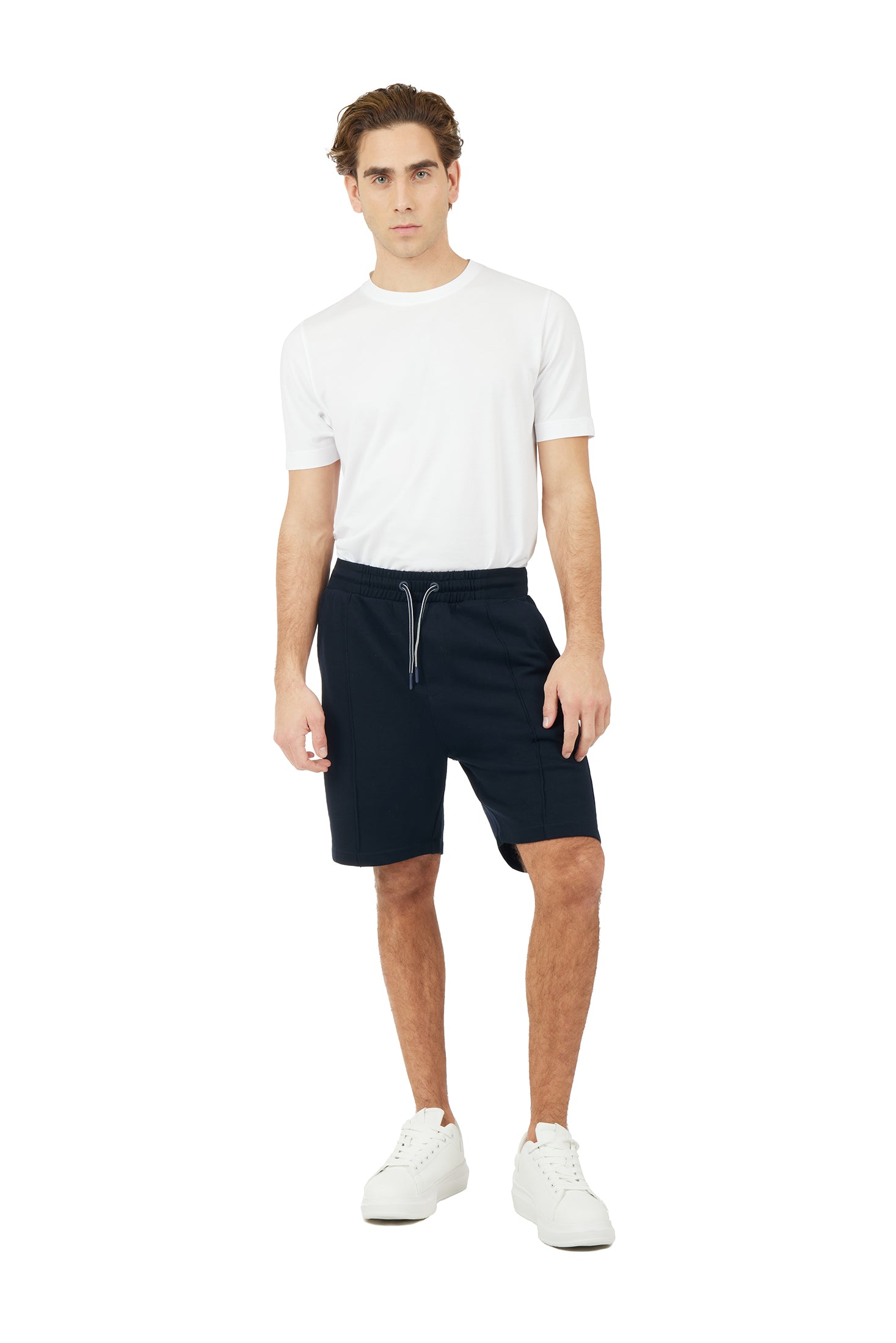 Bermuda in felpa basic|Colore:Blu/navy