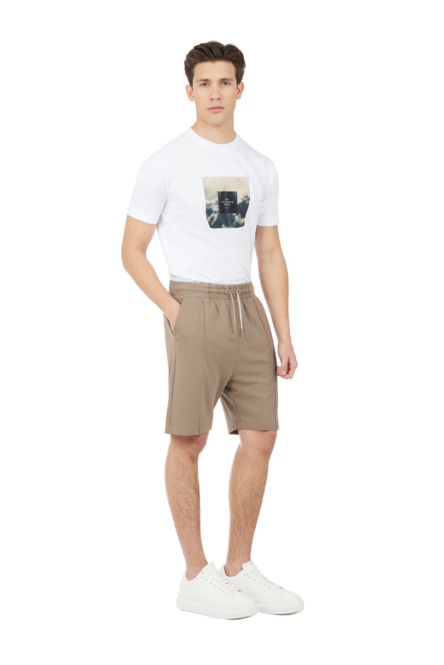 Bermuda in felpa basic|Colore:Fango