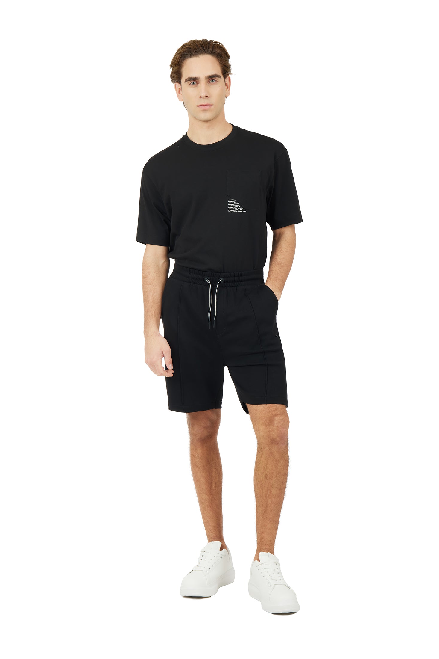 Bermuda in felpa basic|Colore:Nero