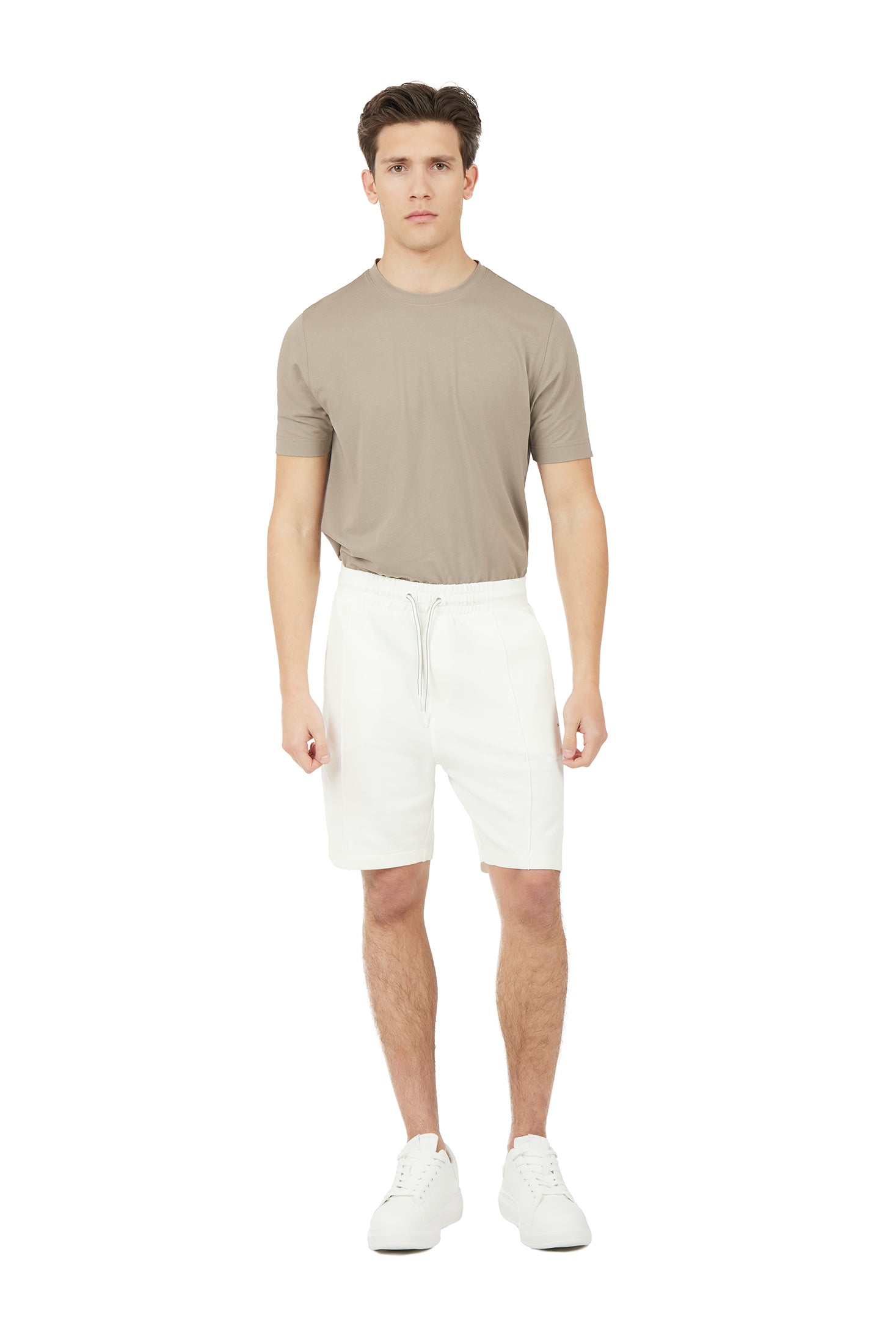 Bermuda in felpa basic|Colore:Off white