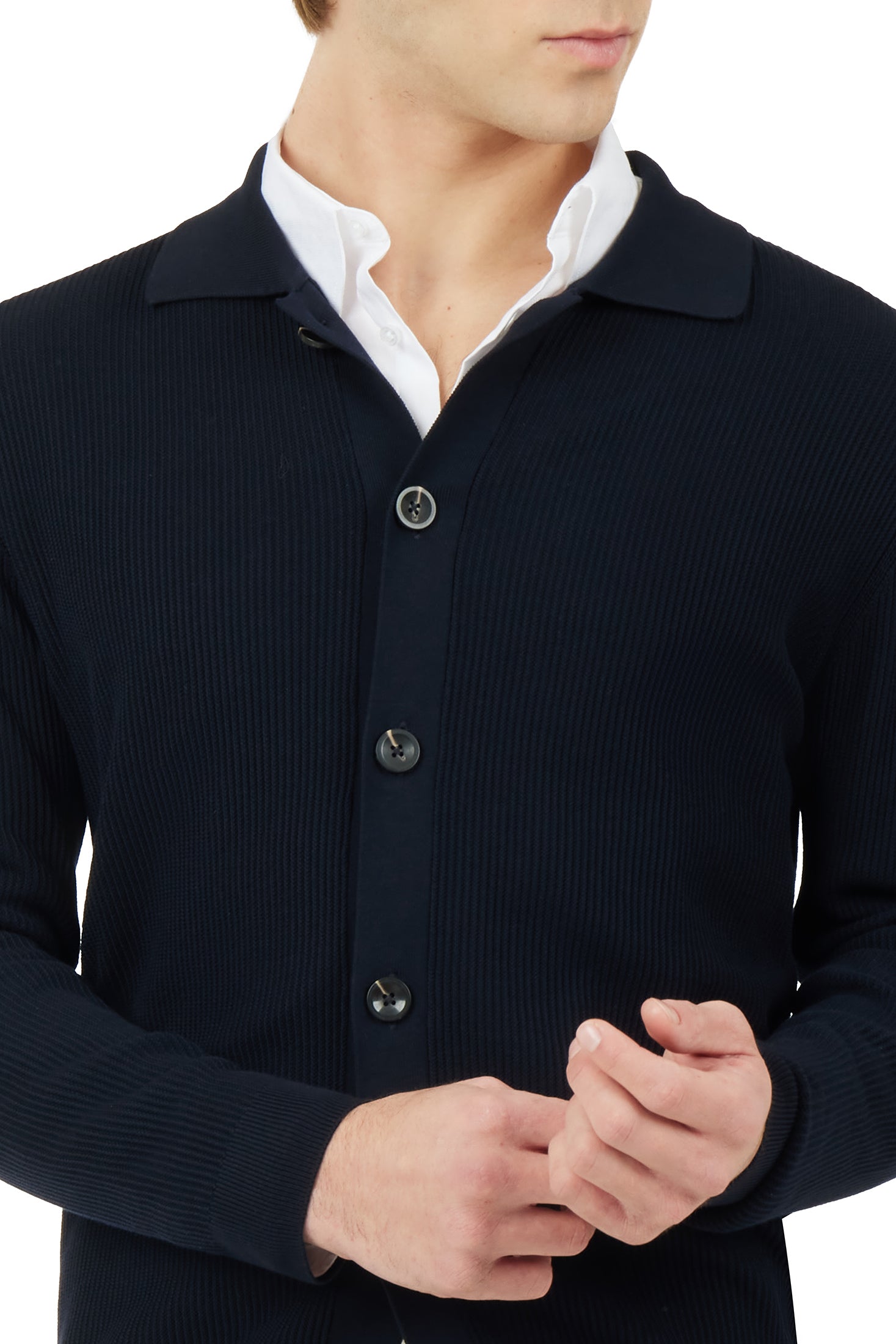 Cardigan leggero con struttura|Colore:Blu/navy