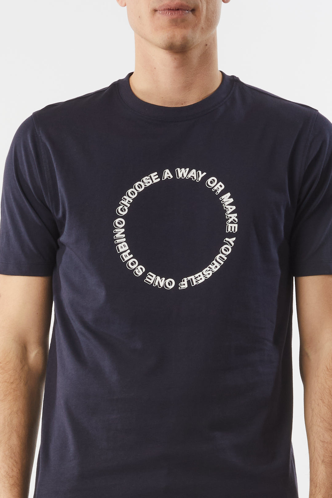 T-shirt con stampa|Colore:Blu/navy