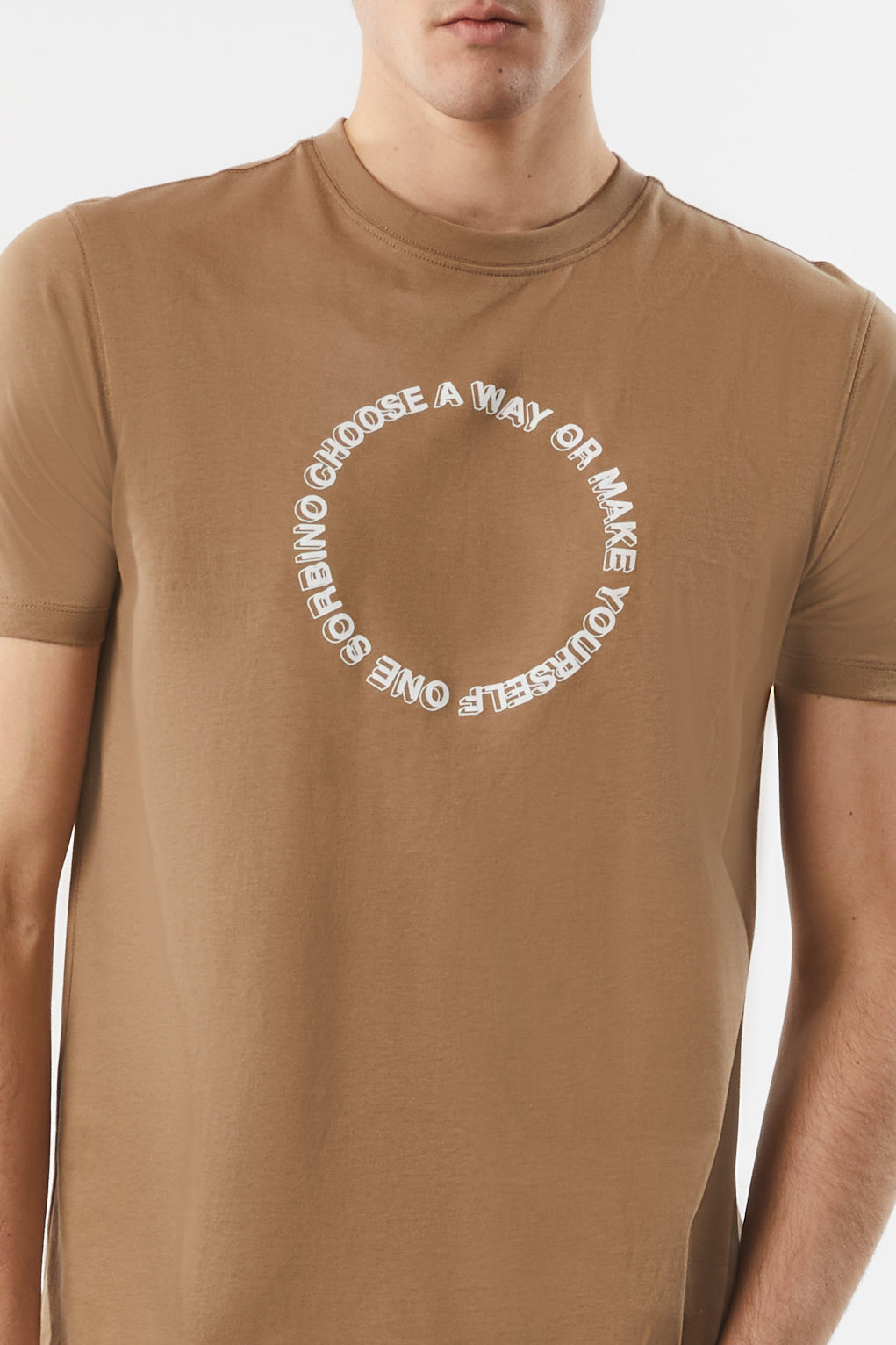 T-shirt con stampa|Colore:Fango