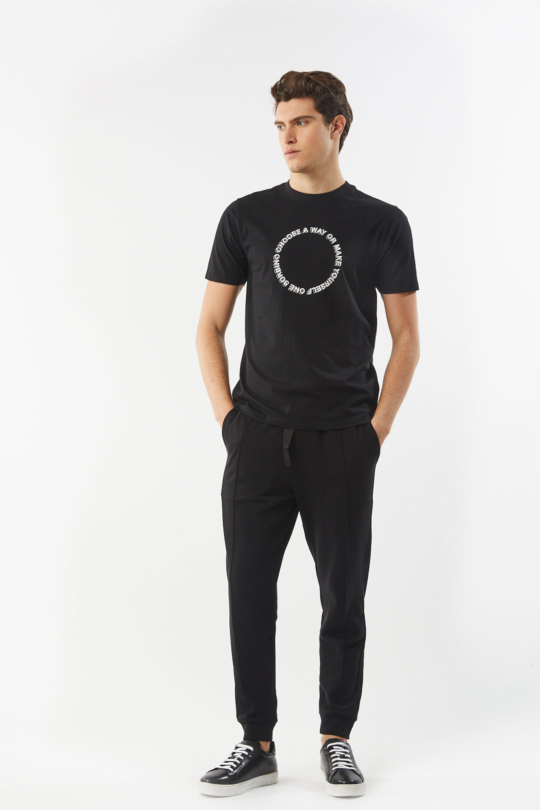 T-shirt con stampa|Colore:Nero