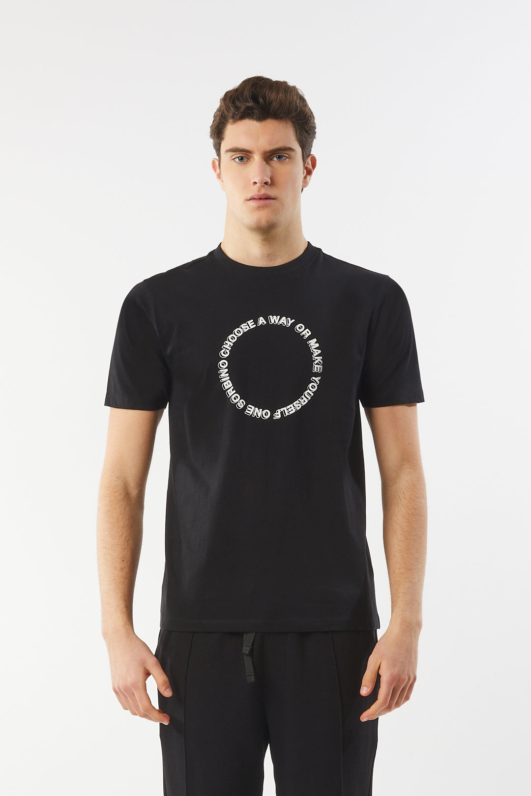 T-shirt con stampa|Colore:Nero
