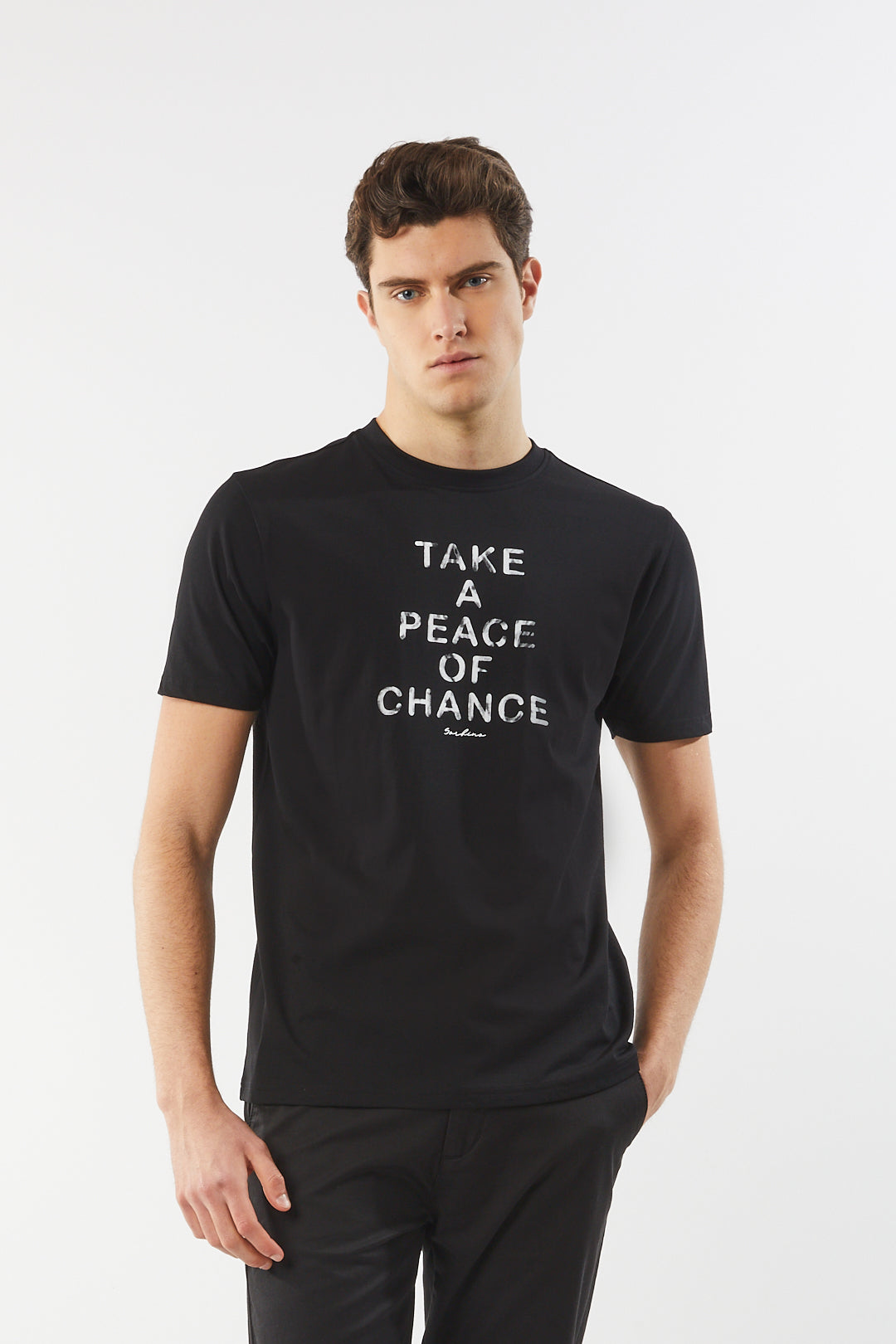 T-shirt con stampa|Colore:Nero