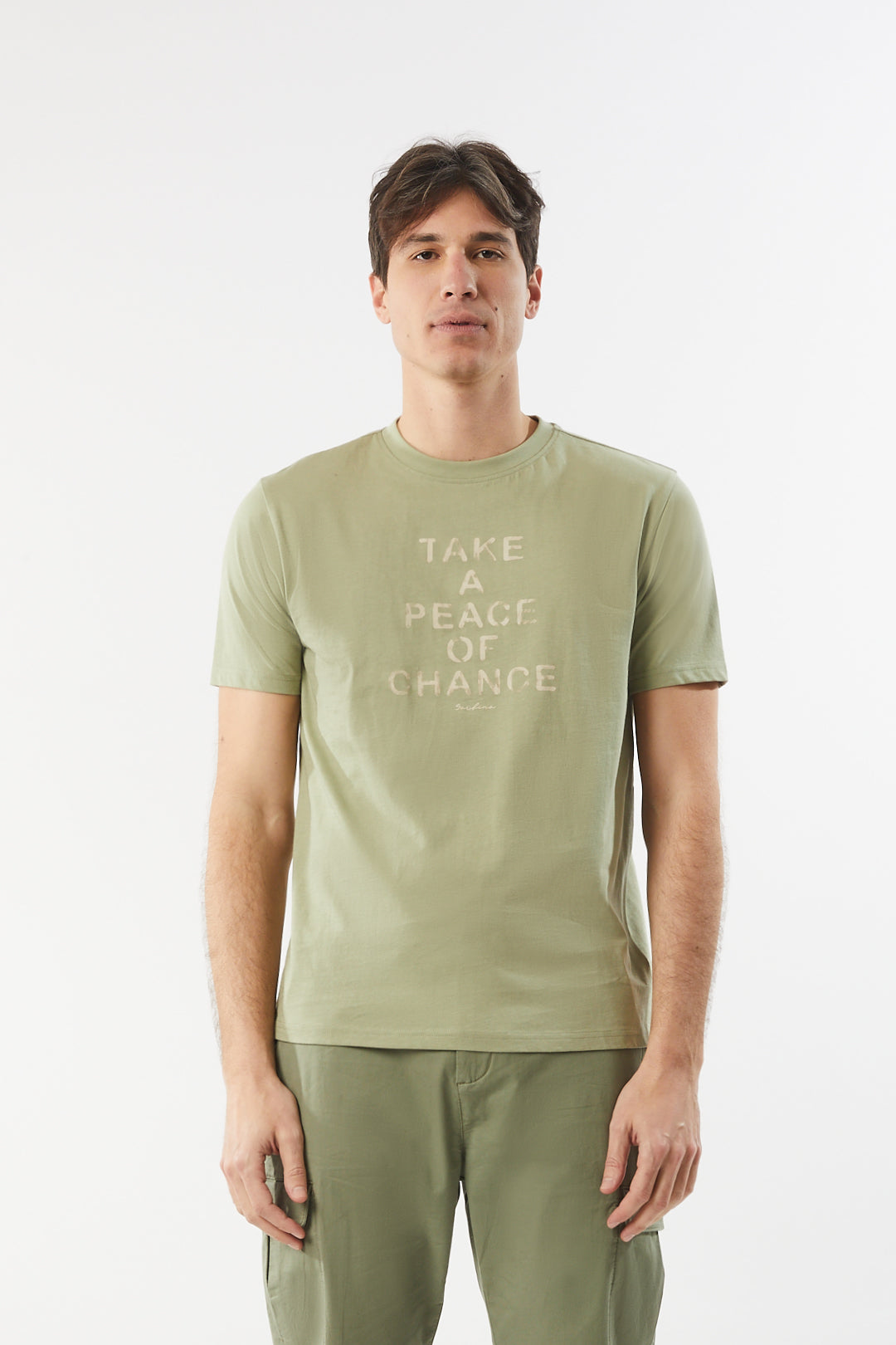T-shirt con stampa|Colore:Salvia