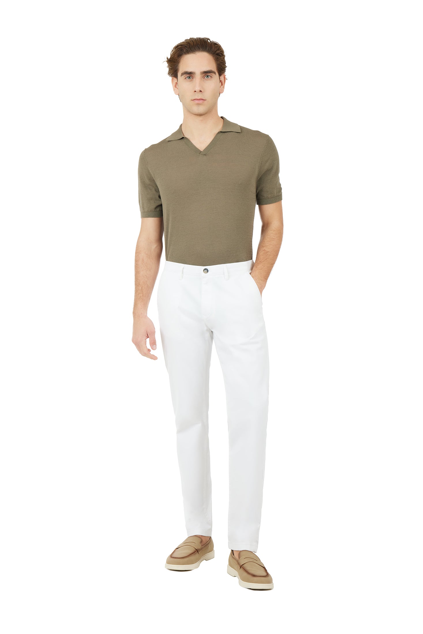 Pantaloni chinos basic|Colore:Bianco