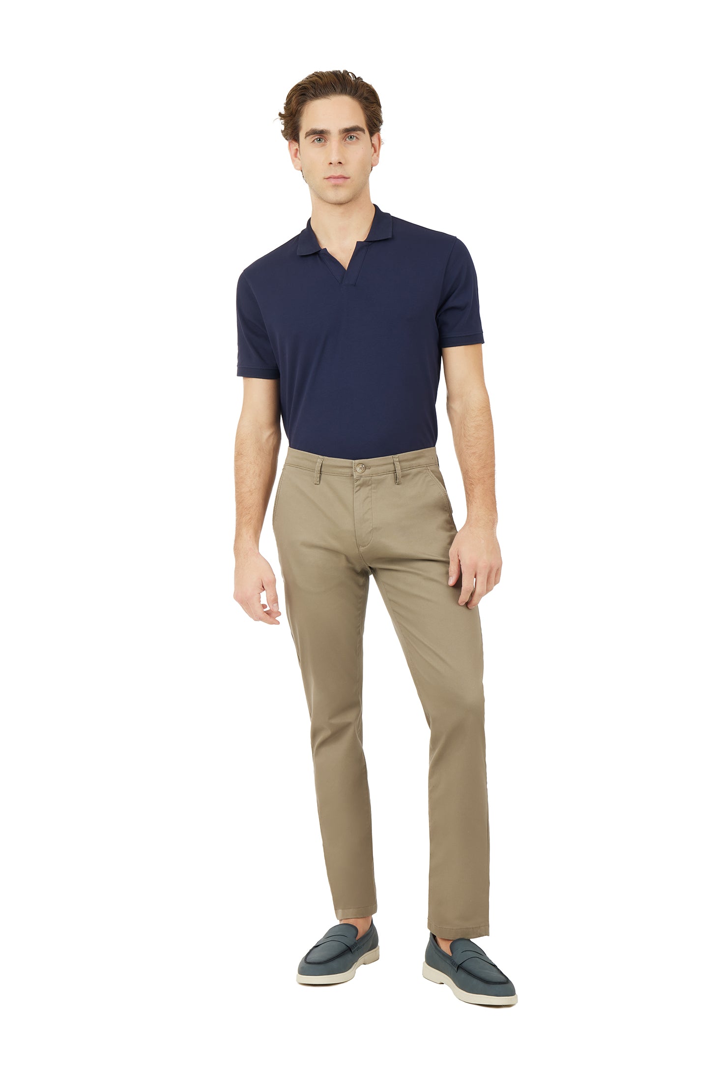 Pantaloni chinos basic|Colore:Fango