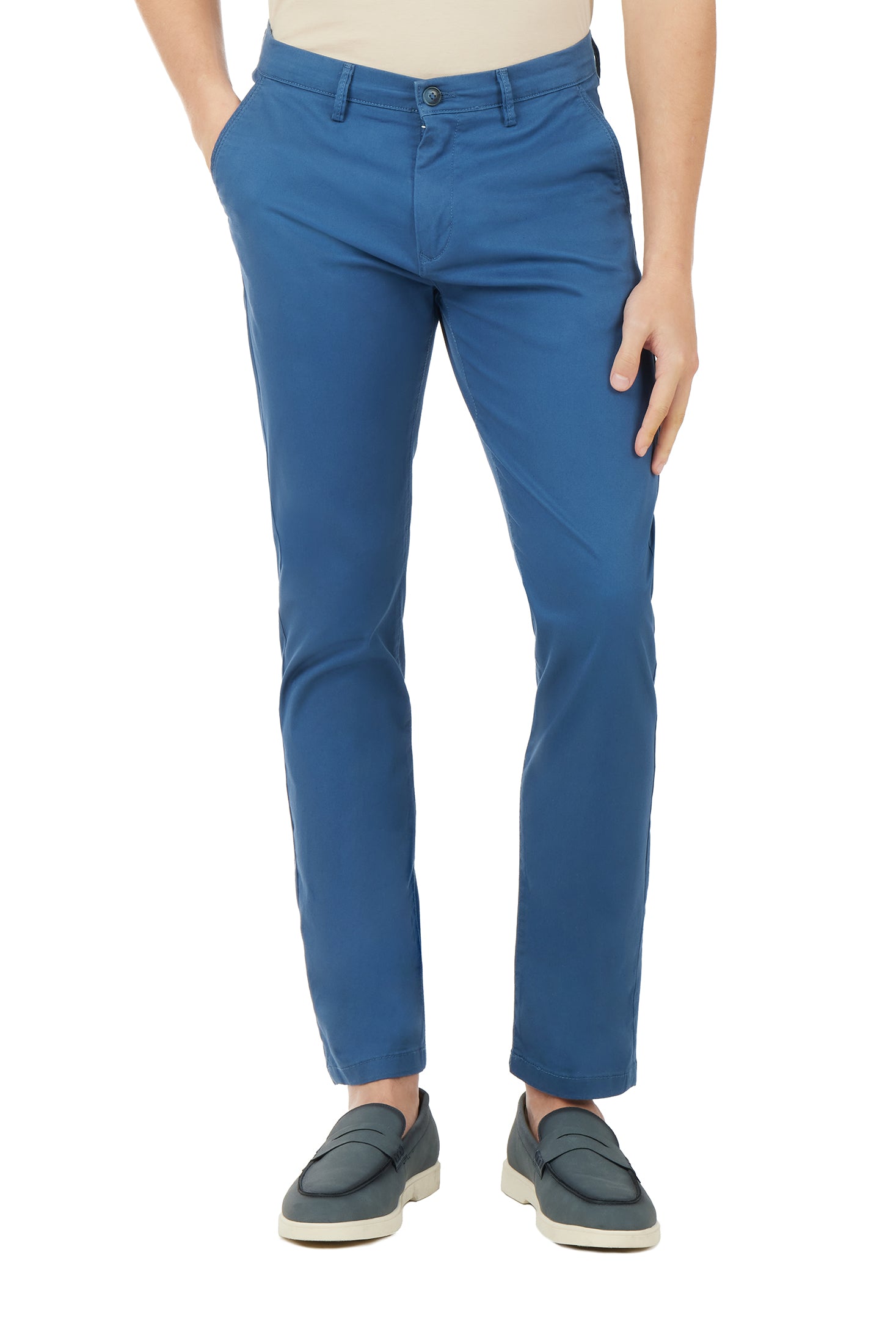 Pantaloni chinos basic|Colore:Indaco