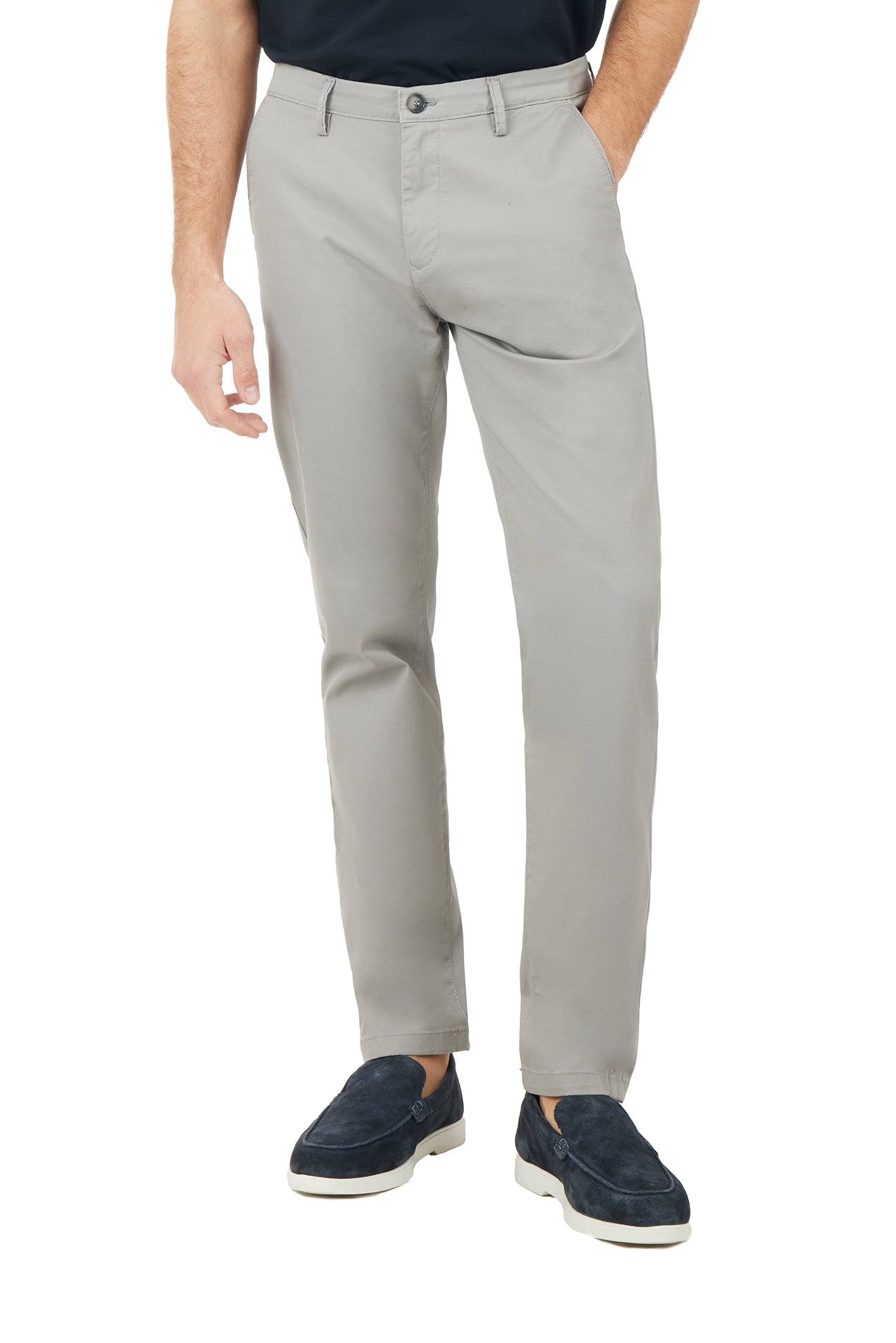 Pantaloni chinos basic|Colore:Perla