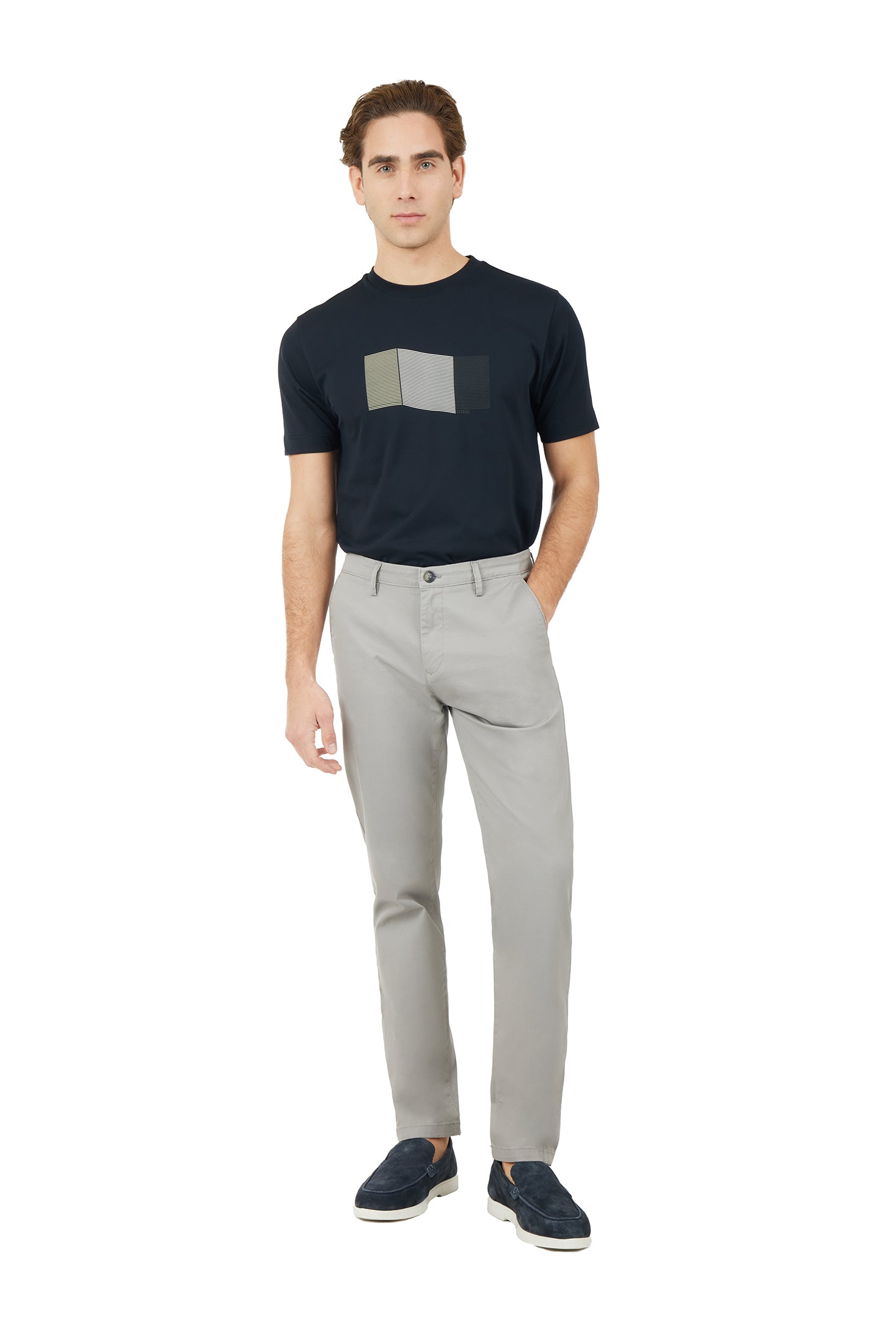 Pantaloni chinos basic|Colore:Perla