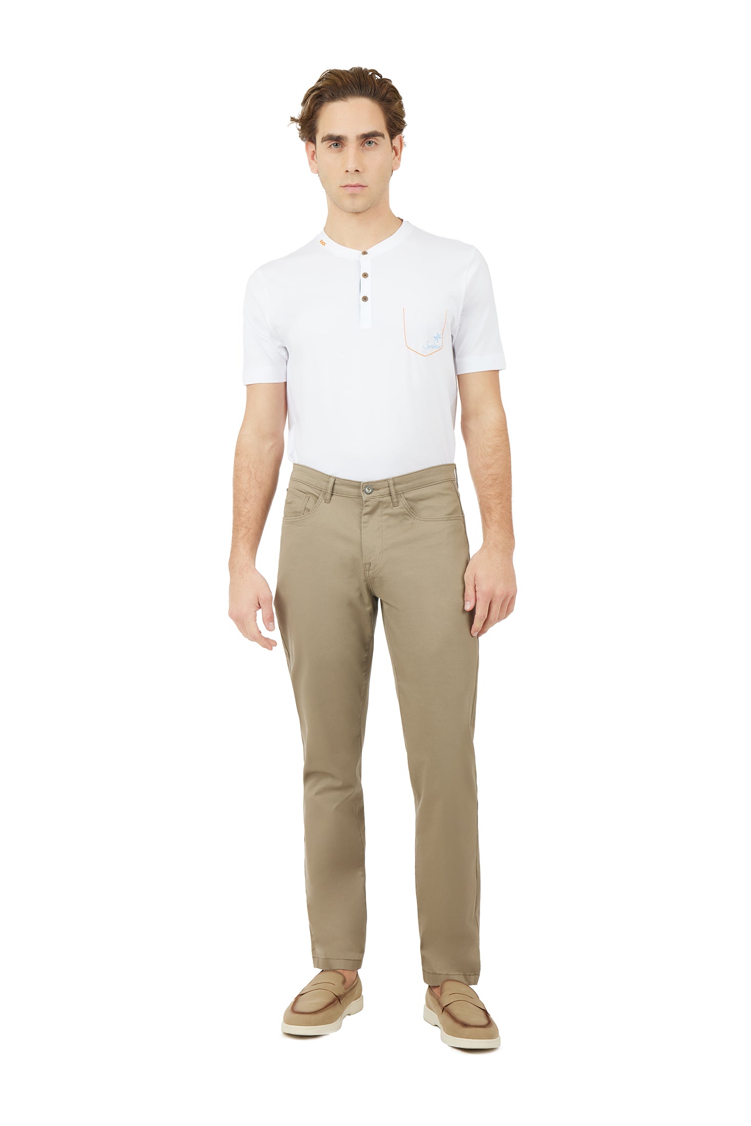 Pantaloni 5 tasche basic|Colore:Fango