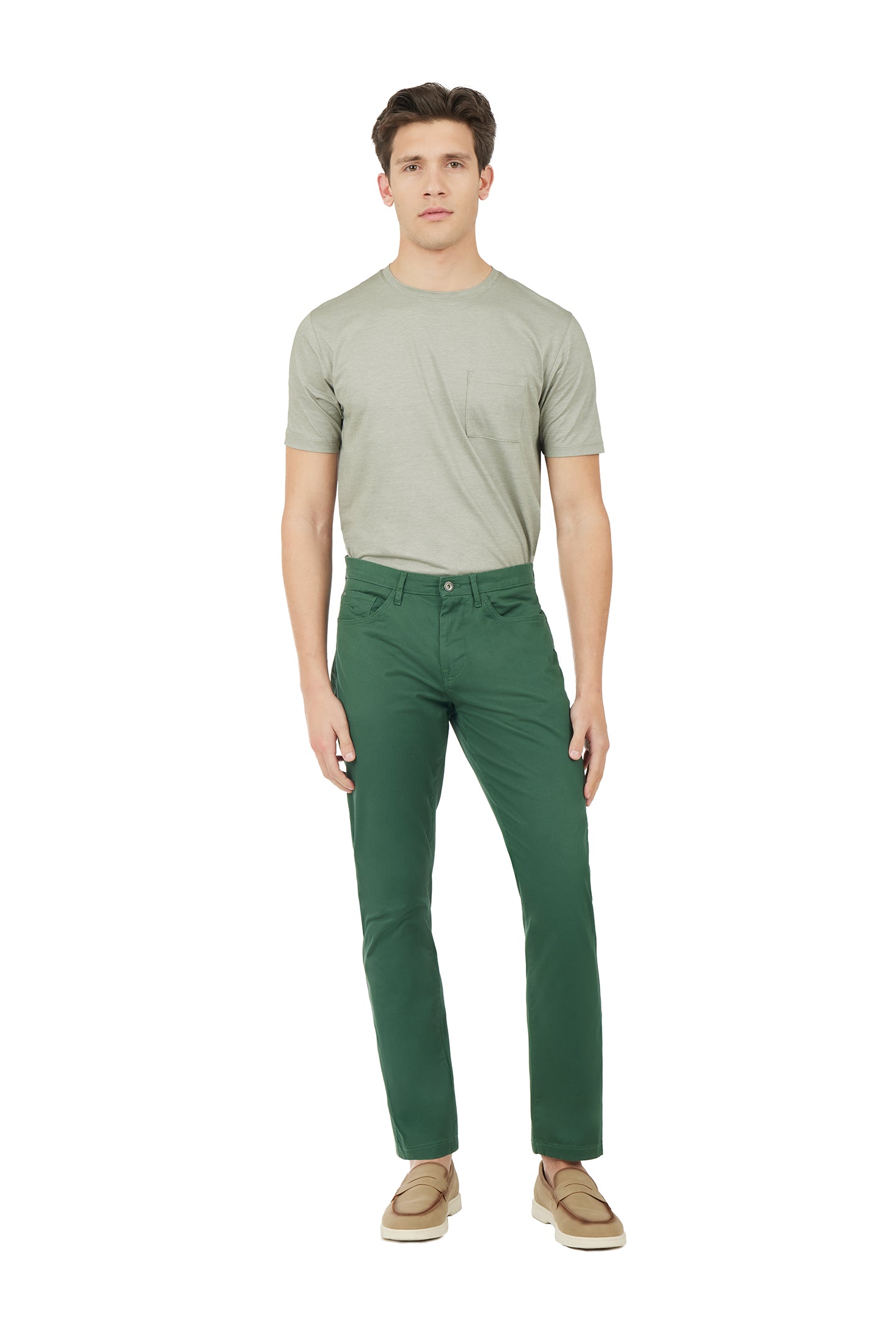 Pantaloni 5 tasche basic|Colore:Bosco