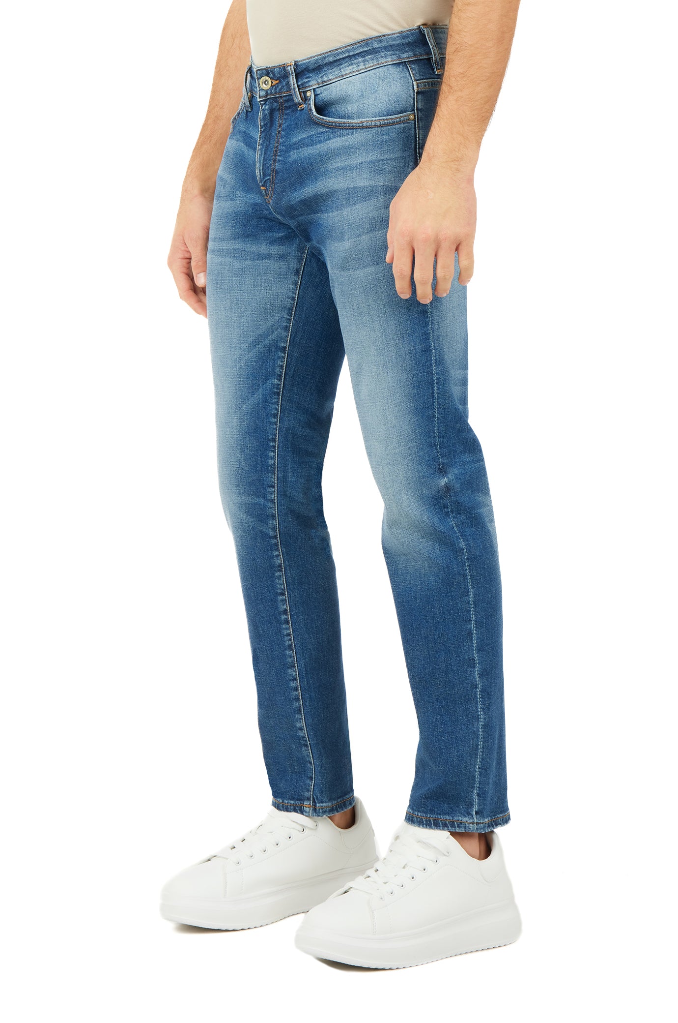 Jeans 5 tasche regular fit lavaggio medio|Colore:Denim