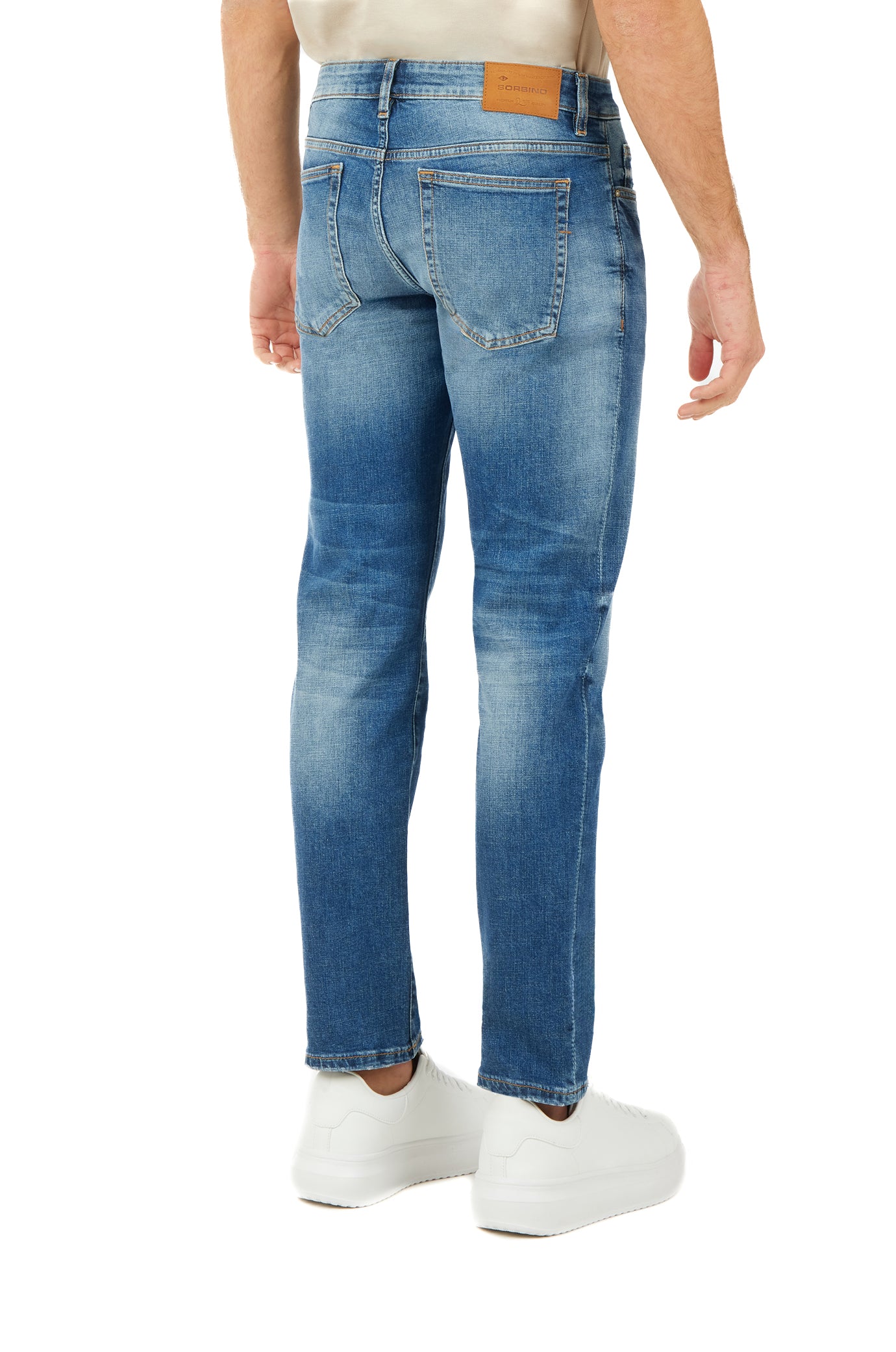 Jeans 5 tasche regular fit lavaggio medio|Colore:Denim