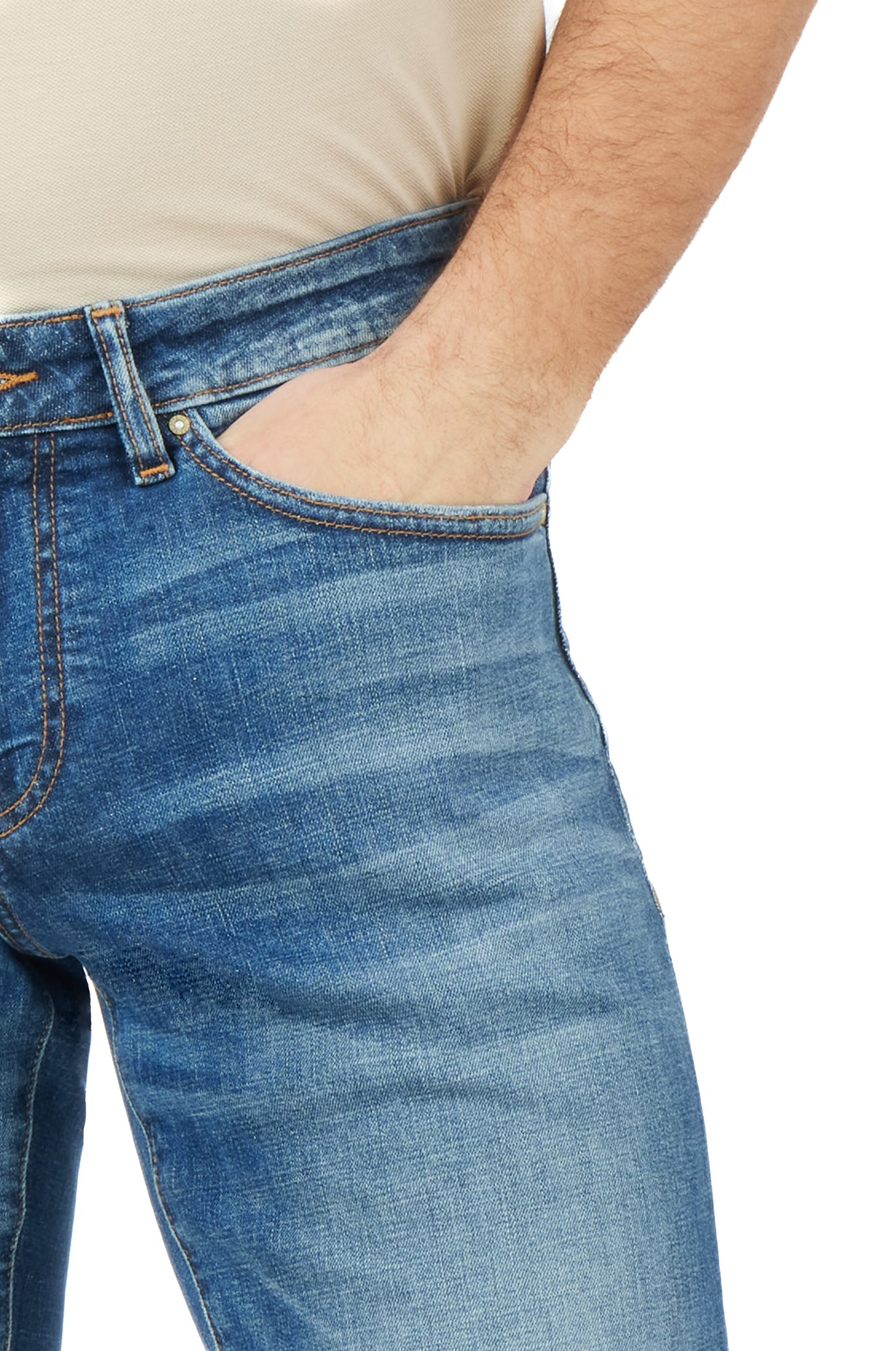 Jeans 5 tasche regular fit lavaggio medio|Colore:Denim