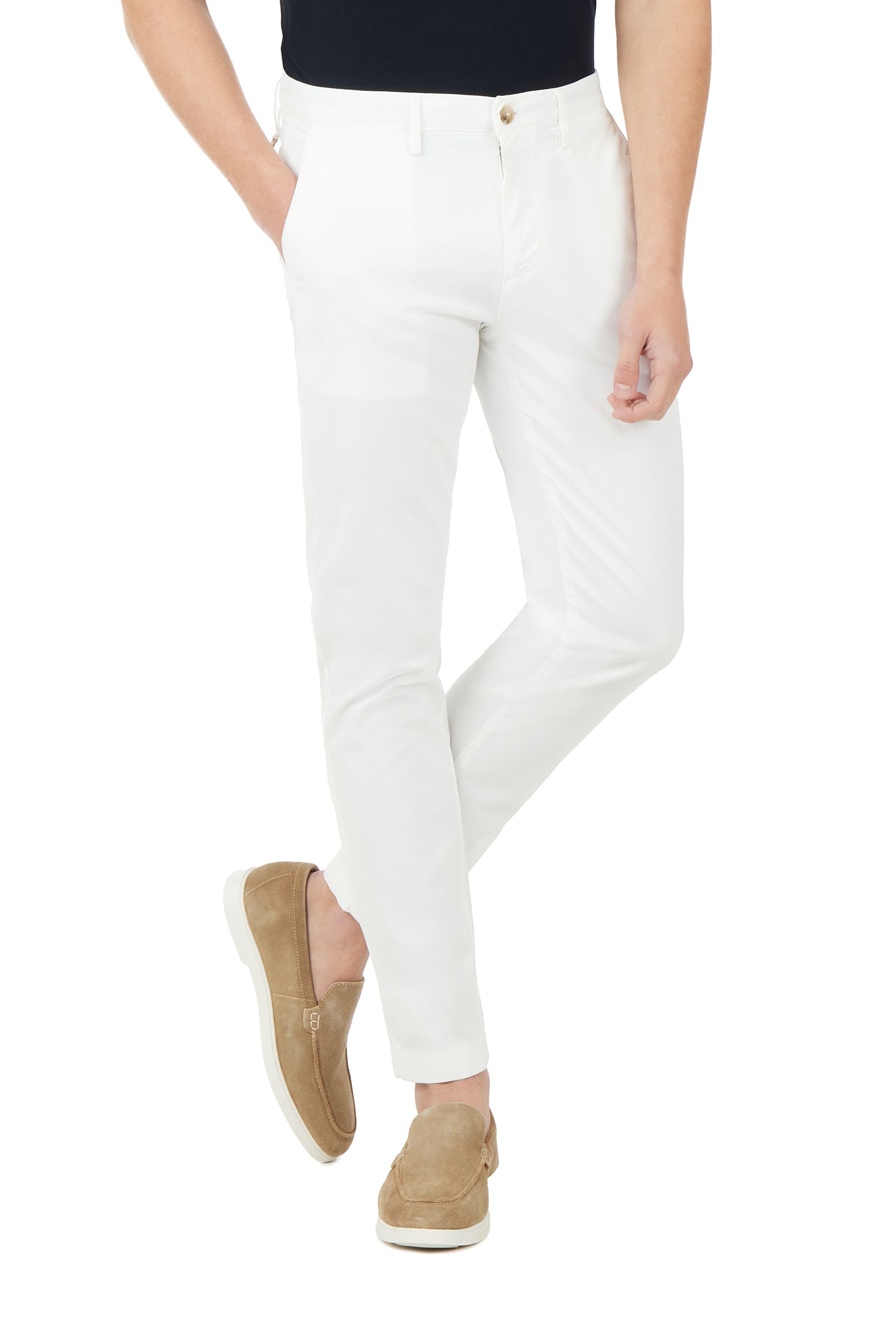Pantaloni chinos slim fit dobby|Colore:Bianco