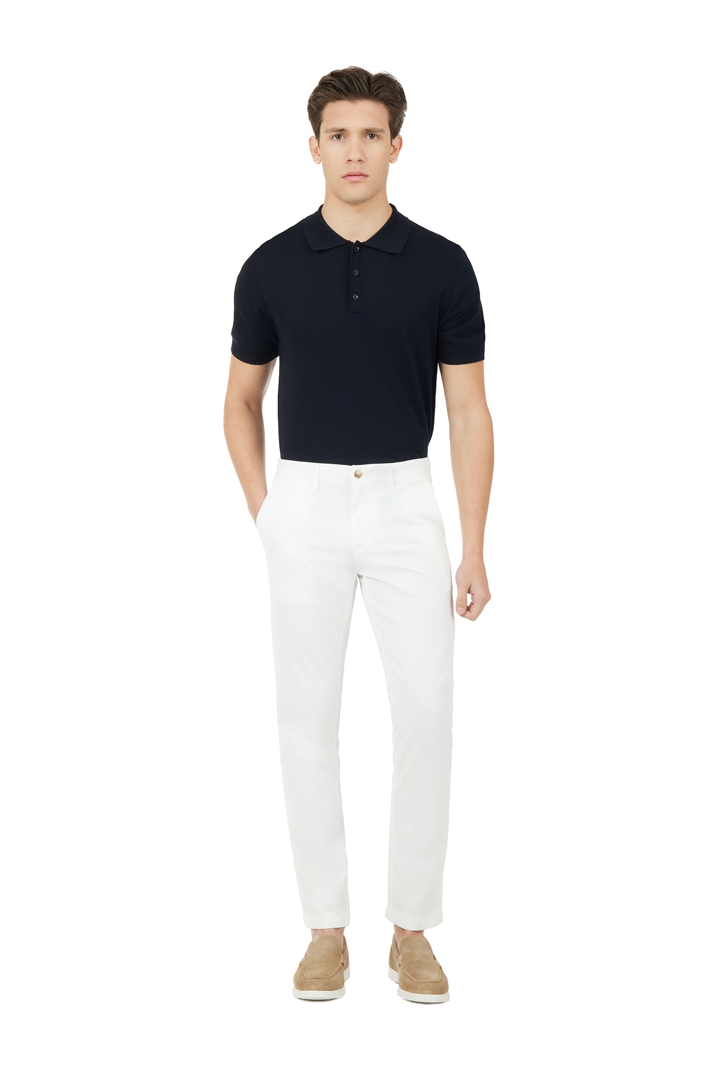 Pantaloni chinos slim fit dobby|Colore:Bianco