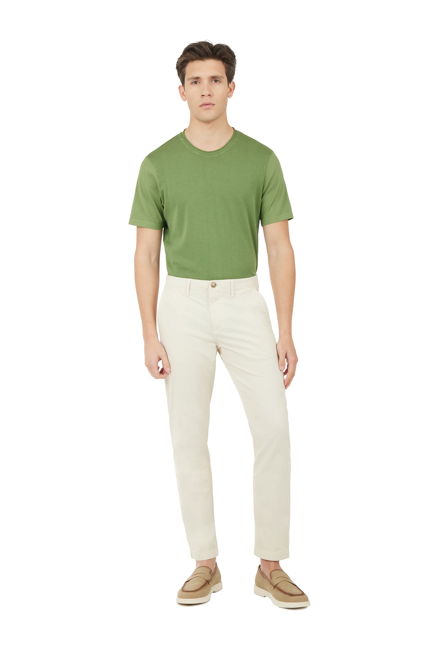 Pantaloni chinos slim fit dobby|Colore:Crema