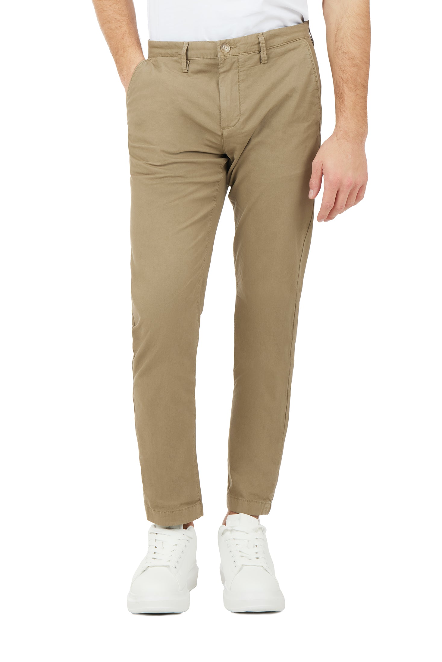 Pantaloni chinos slim fit dobby|Colore:Fango