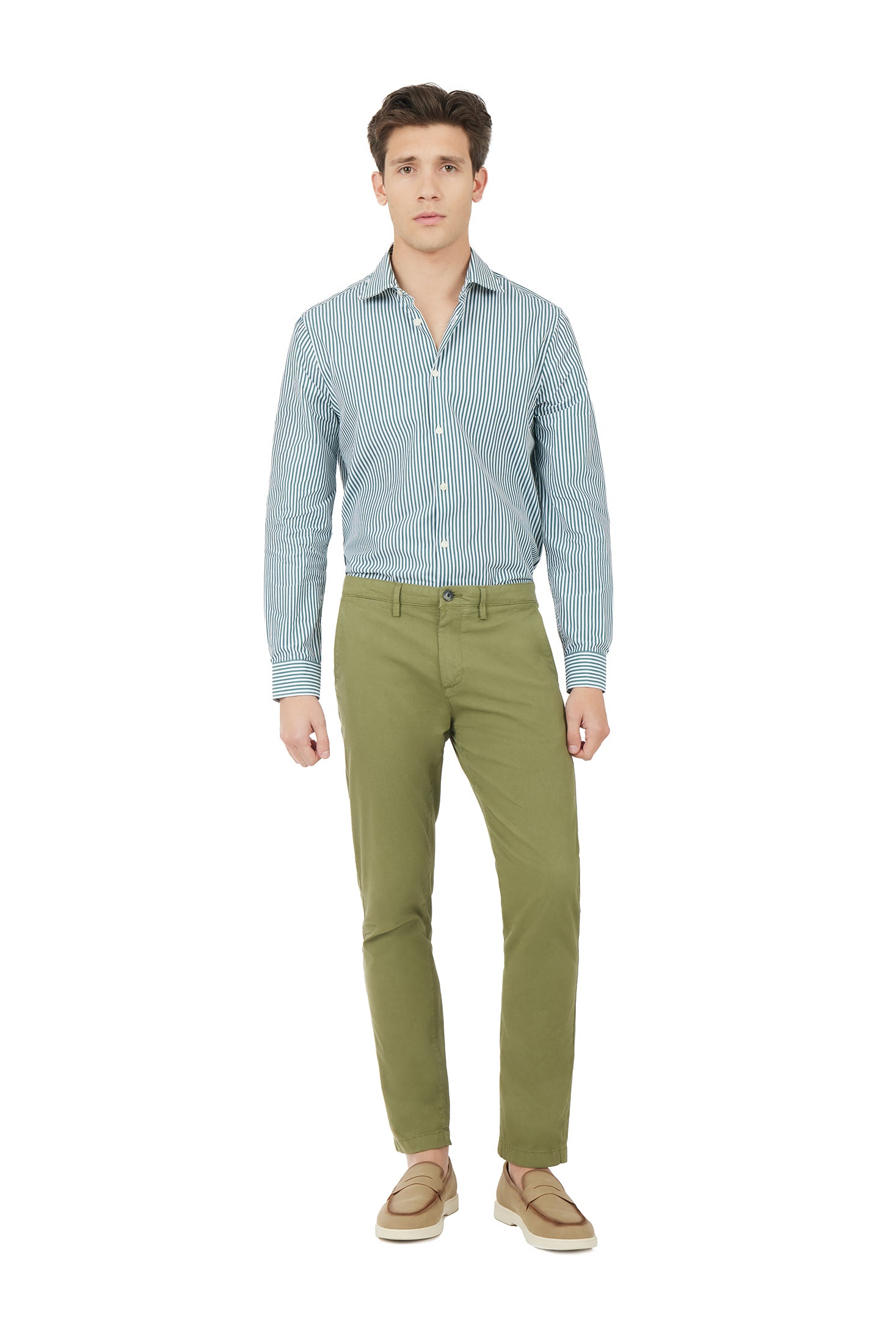 Pantaloni chinos slim fit dobby|Colore:Salvia