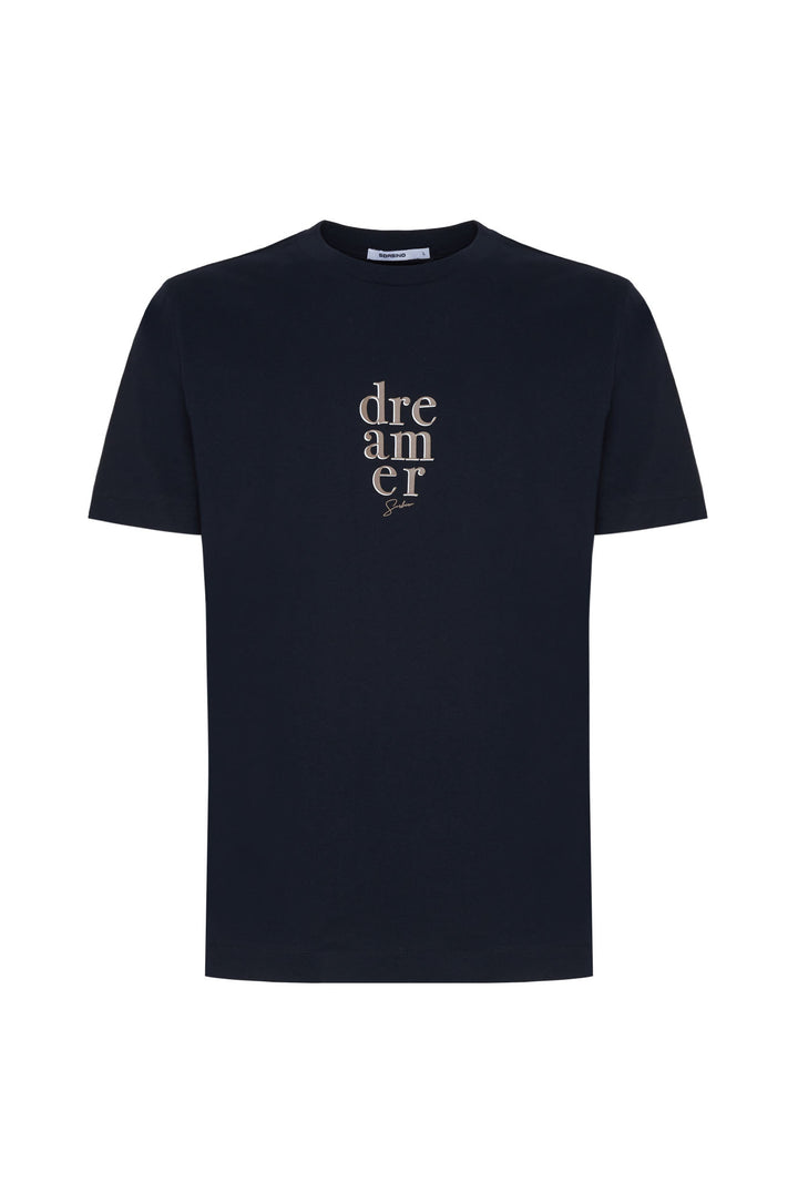 T-shirt con stampa|Colore:Blu/navy