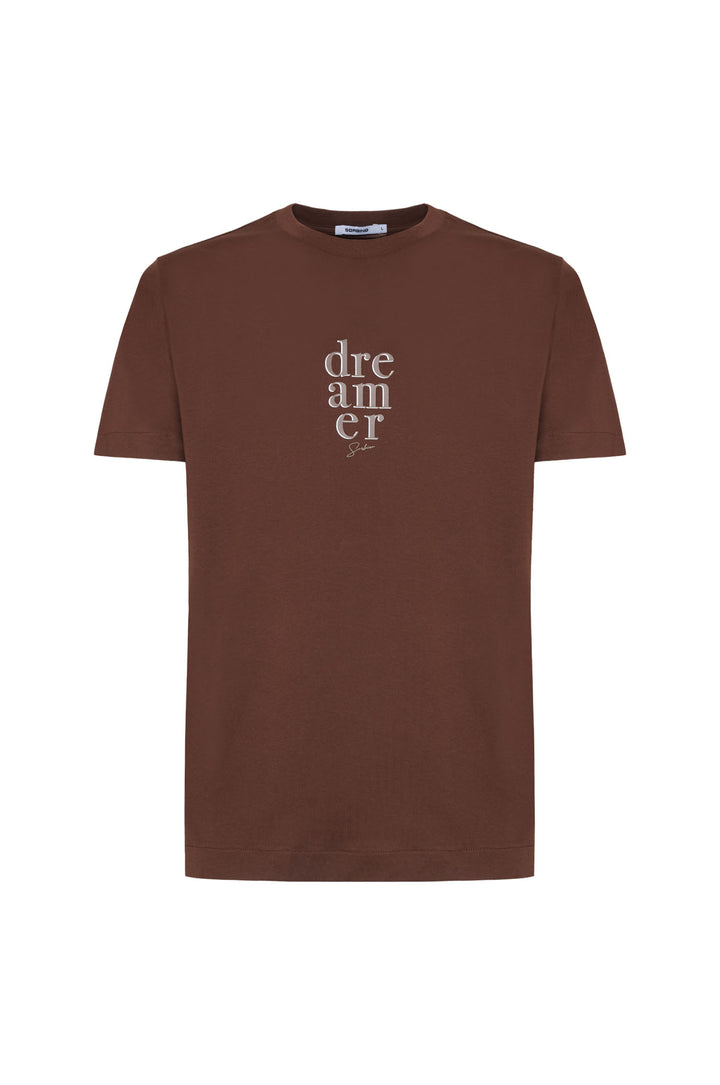 T-shirt con stampa|Colore:Moka
