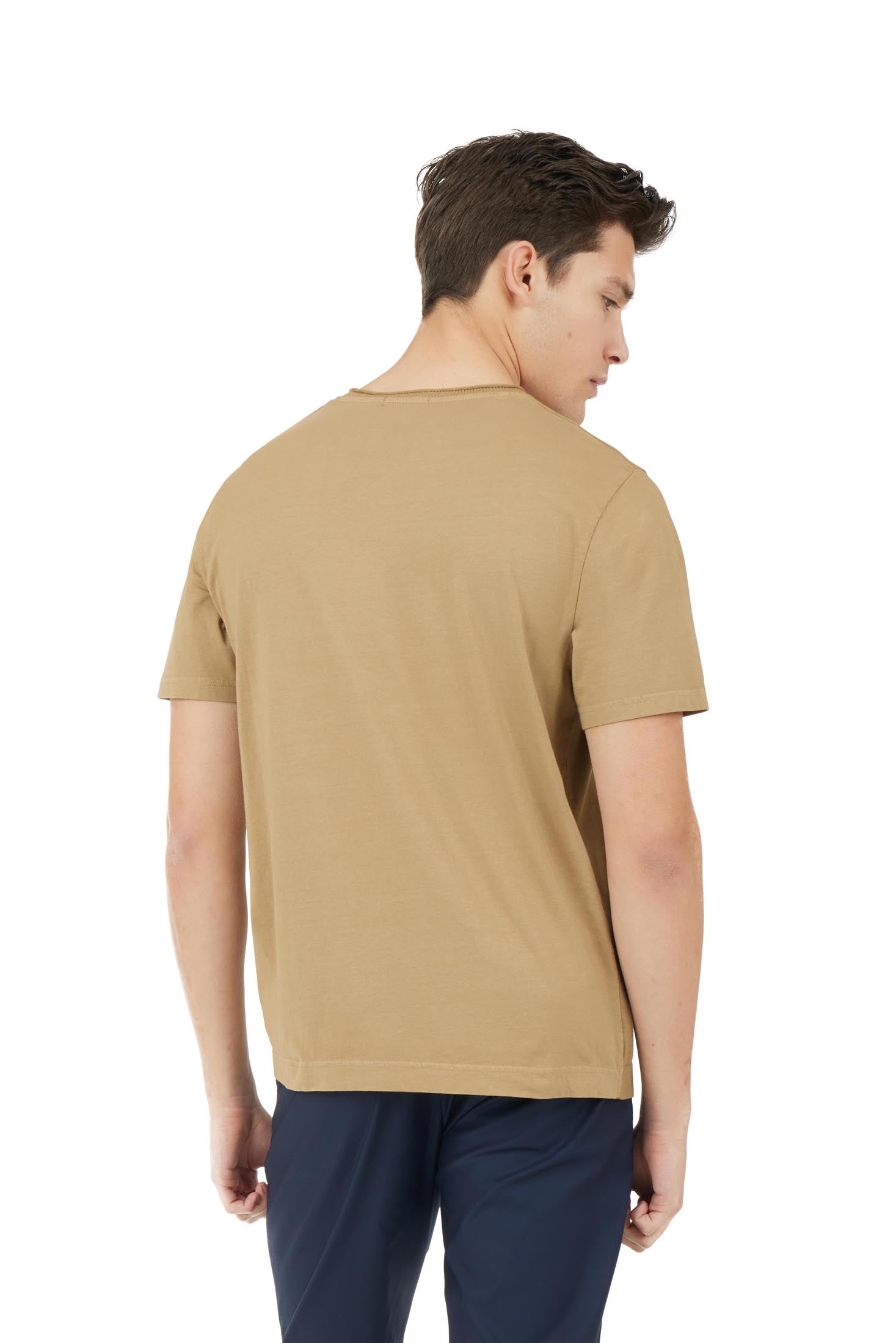 T-shirt in maglia con dettagli taglio vivo|Colore:Fango