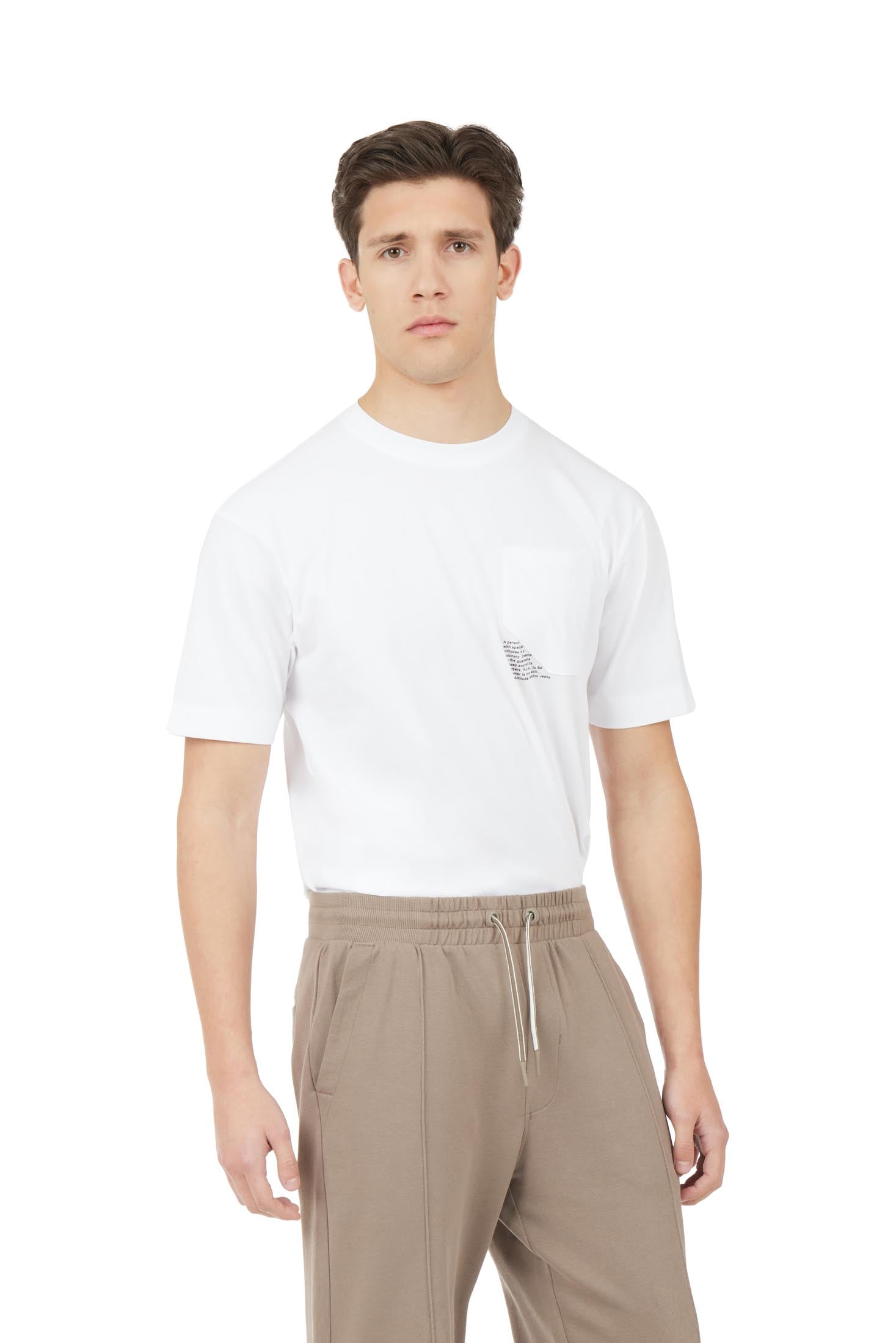 T-shirt comfort fit con taschino|Colore:Bianco