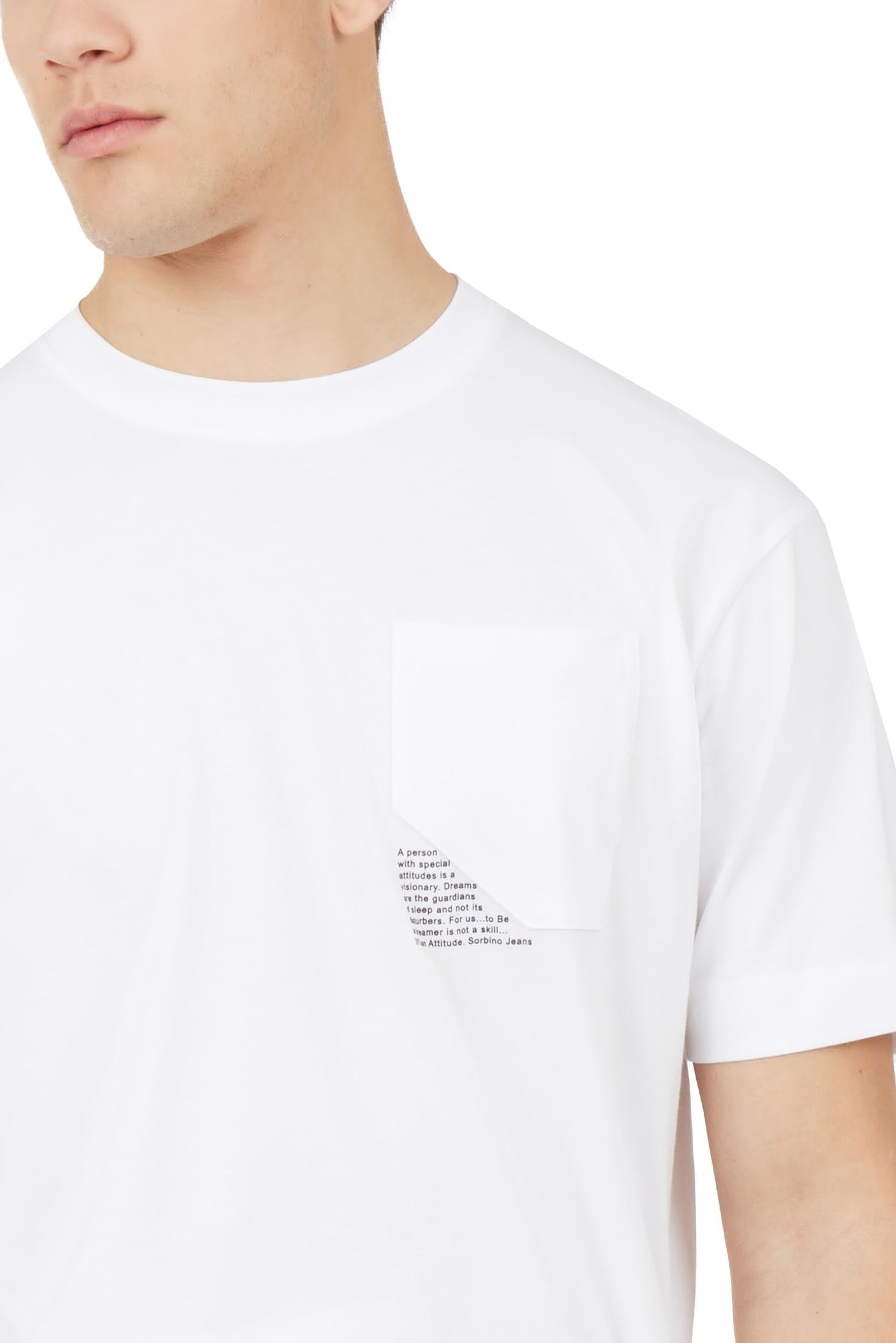 T-shirt comfort fit con taschino|Colore:Bianco