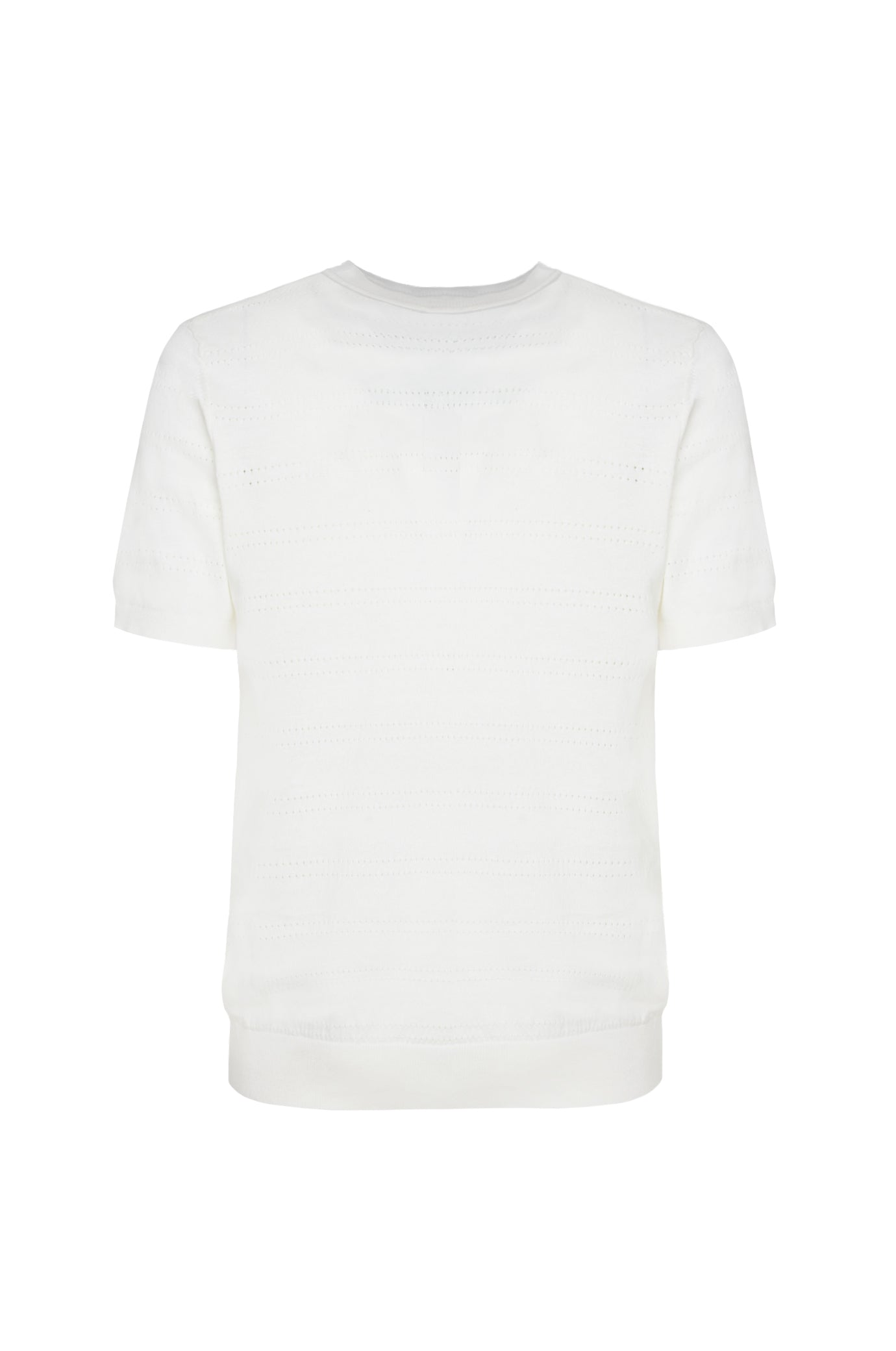 T-shirt in maglia con trama|Colore:Off white