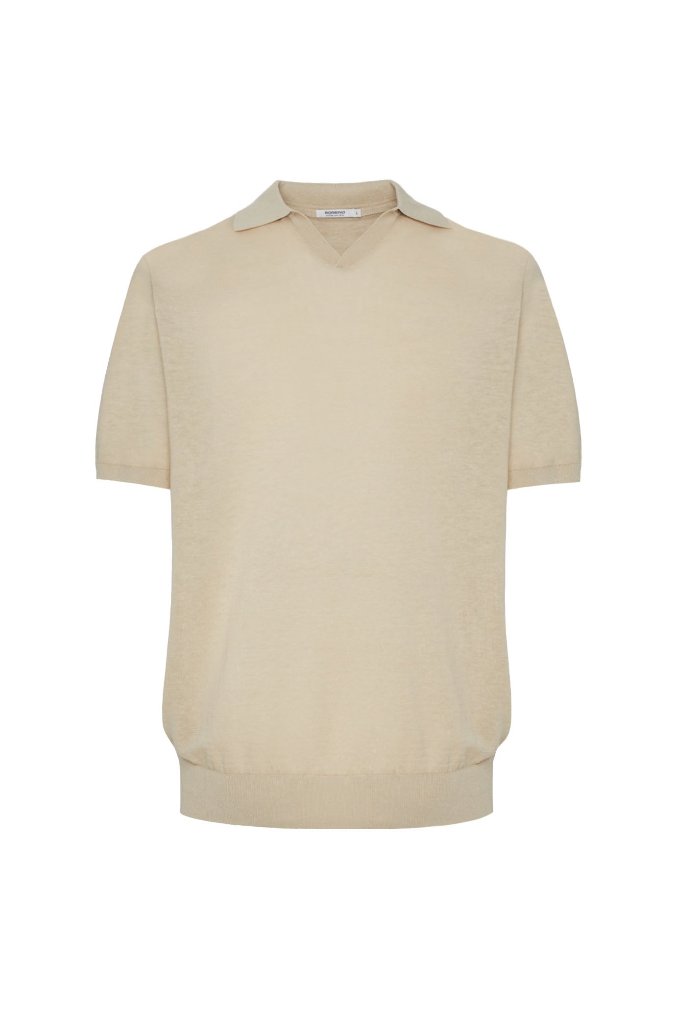 Polo derby in maglia misto lino seta|Colore:Beige