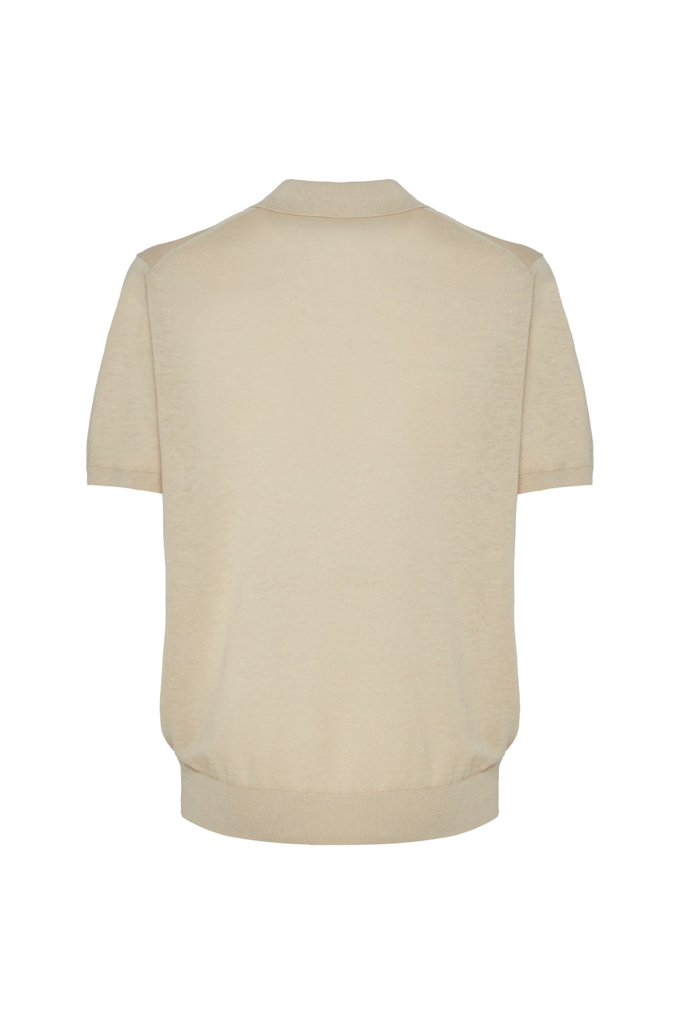 Polo derby in maglia misto lino seta|Colore:Beige