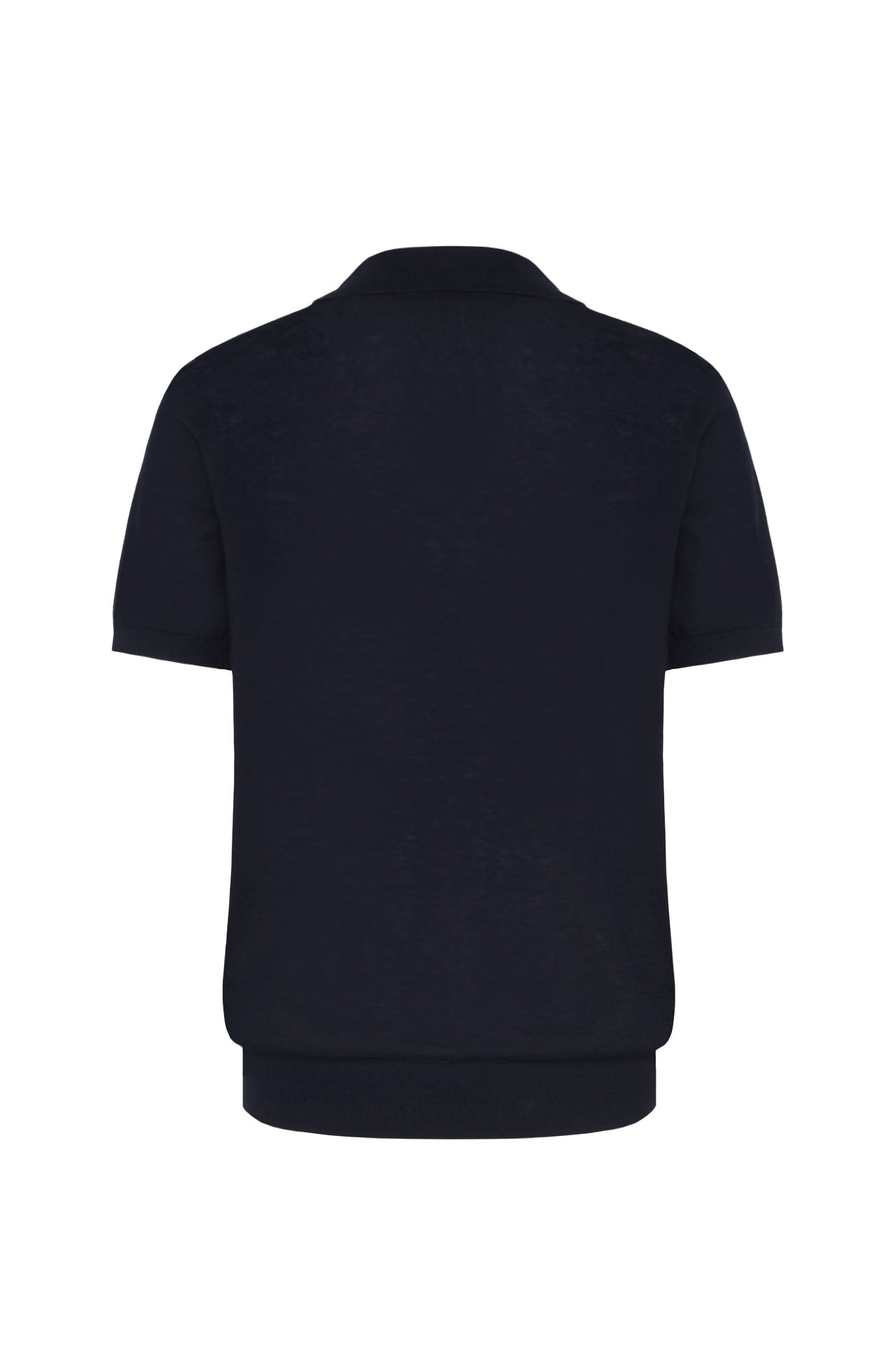 Polo derby in maglia misto lino seta|Colore:Blu/navy