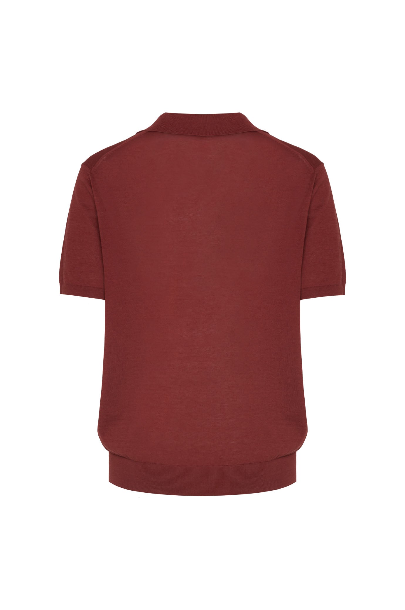 Polo derby in maglia misto lino seta|Colore:Terracotta